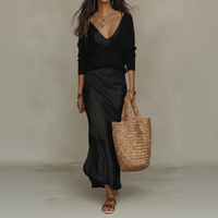ANTONELLA – Abito Midi Satinato con Maglione Incluso!!