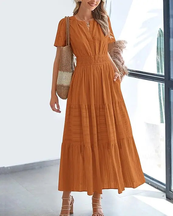 Abito Maxi Boho con Tasche