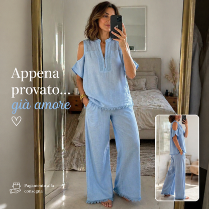 Completo in Lino con Zip - Due pezzi - Trend di maggio