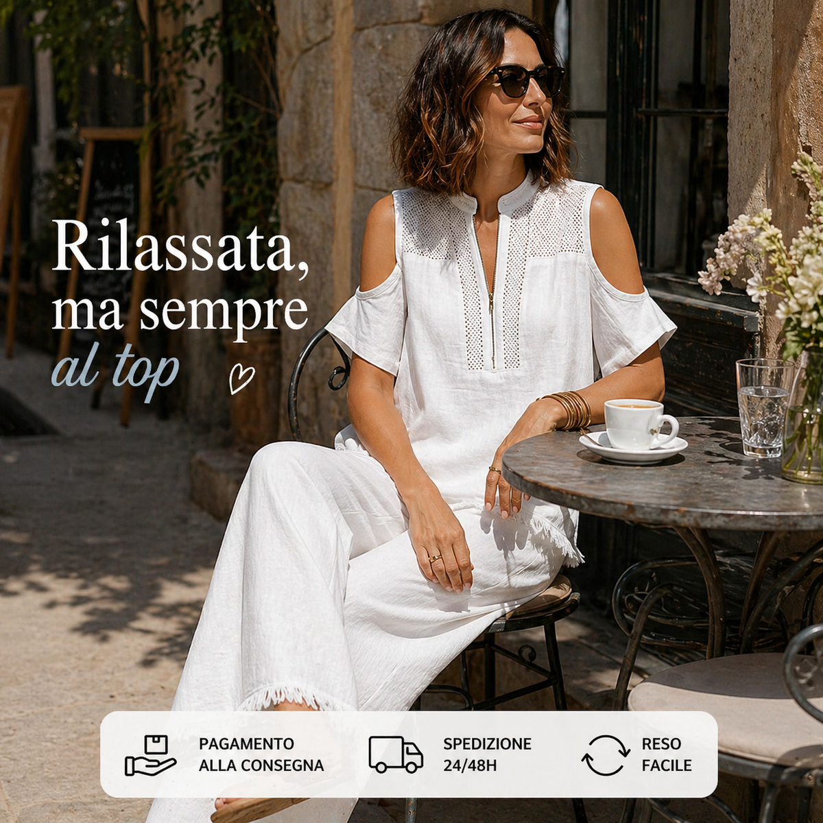 Completo in Lino con Zip - Due pezzi - Trend di maggio