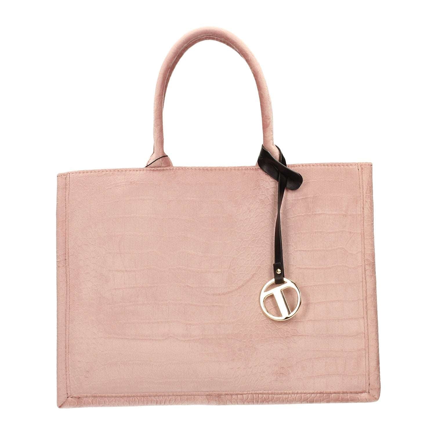 Borsa pied-de-poule beige e marrone