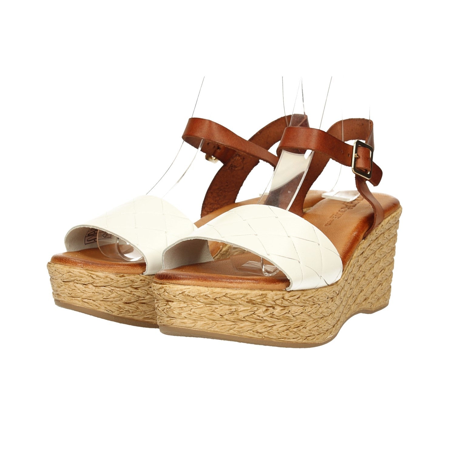 Sandali in vera pelle con zeppa alta 7cm