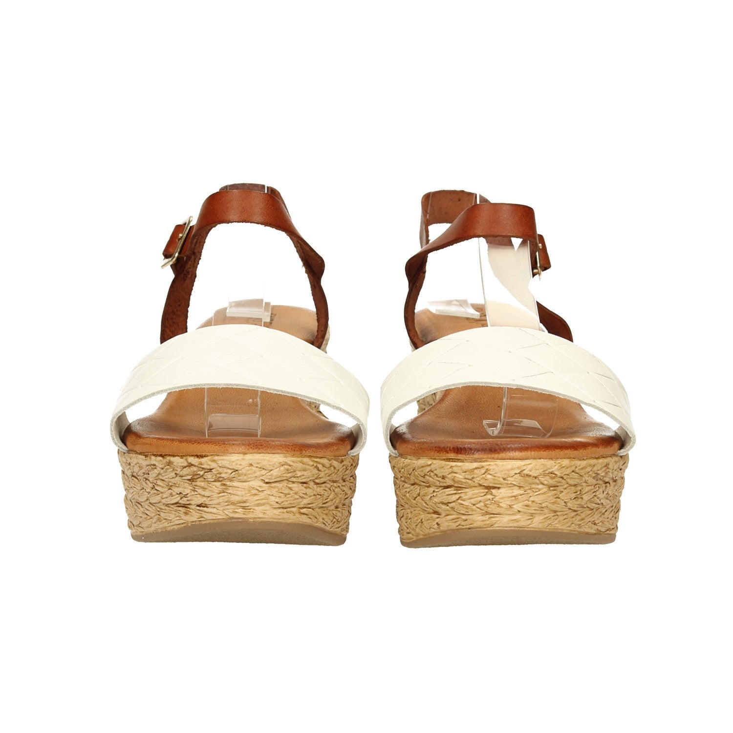 Sandali in vera pelle con zeppa alta 7cm
