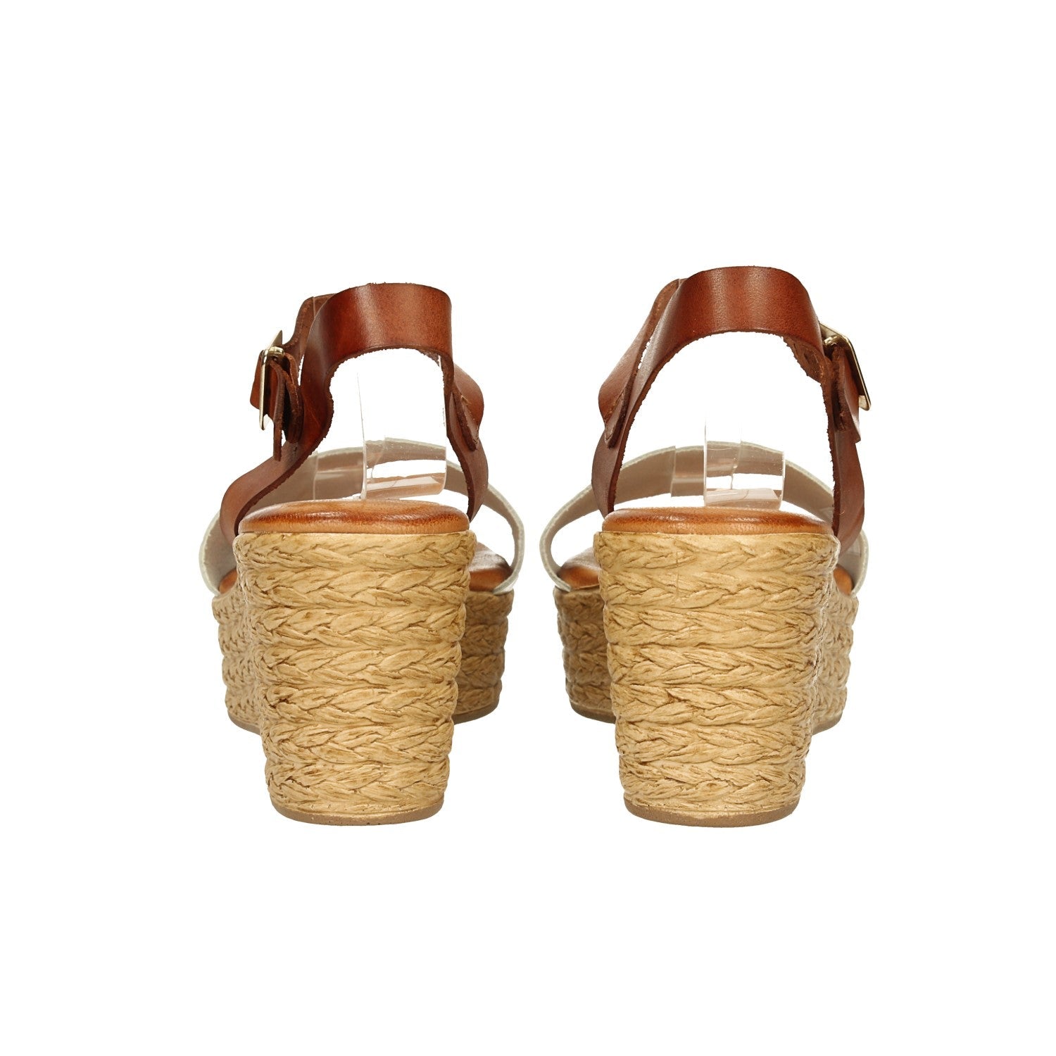 Sandali in vera pelle con zeppa alta 7cm