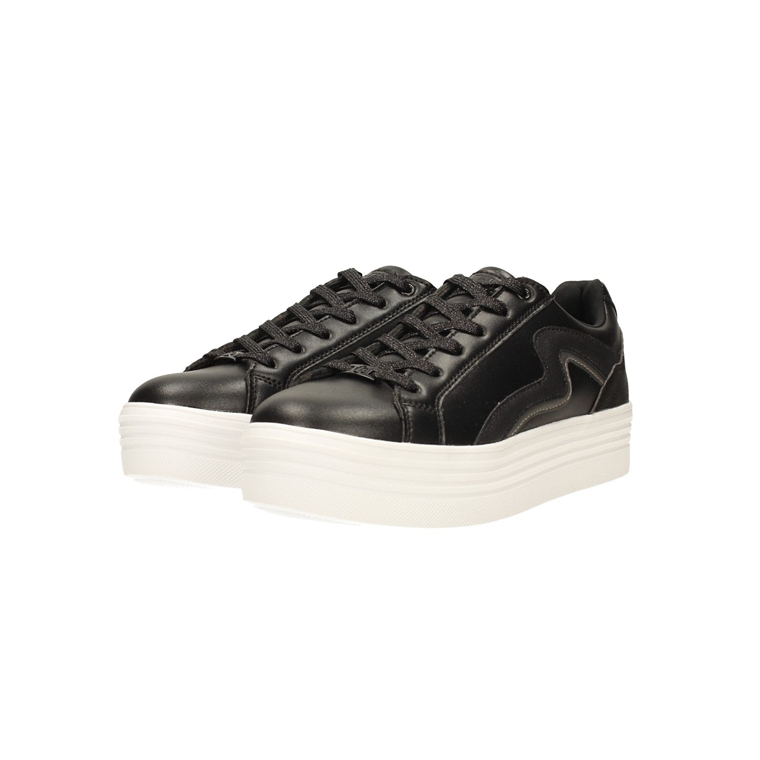 Sneakers con glitter e zeppa alta 4cm