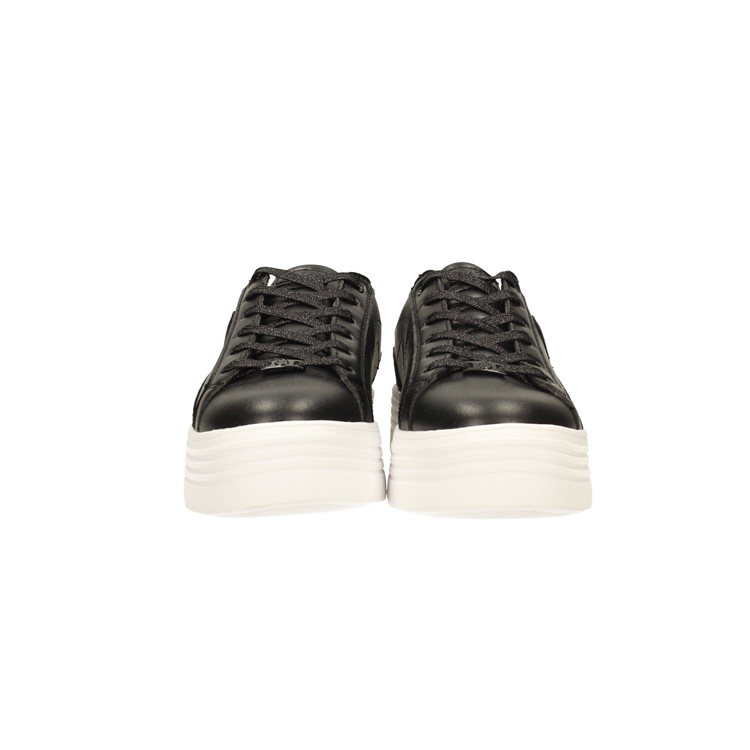 Sneakers con glitter e zeppa alta 4cm