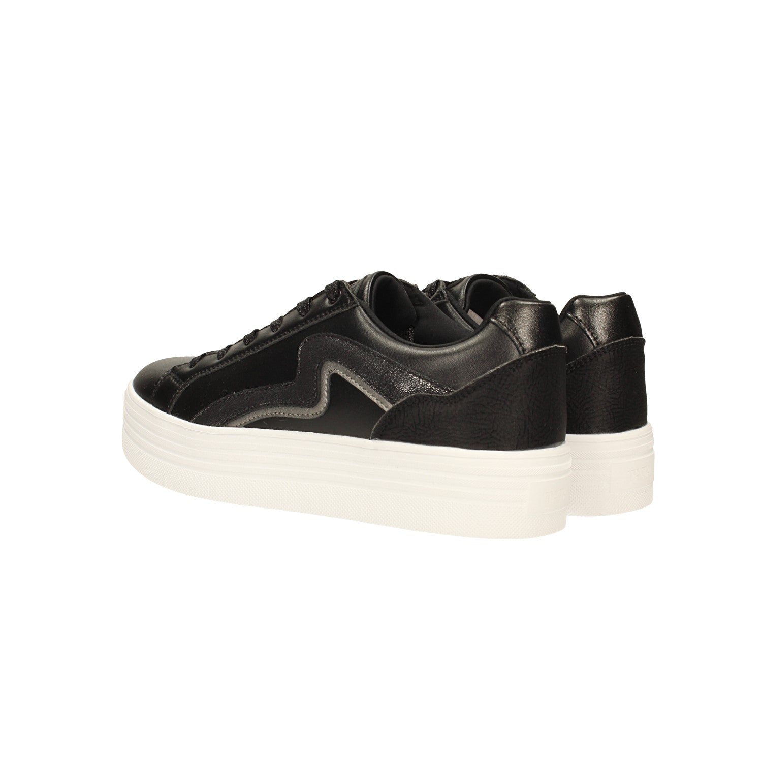 Sneakers con glitter e zeppa alta 4cm
