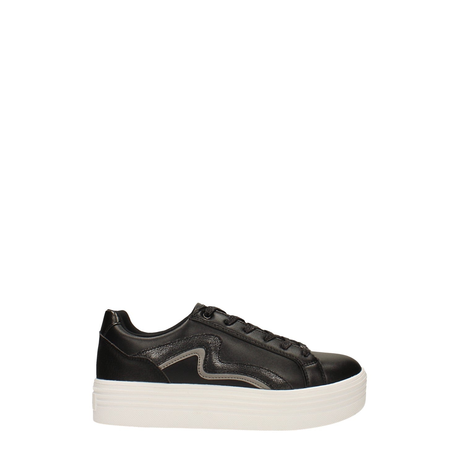 Sneakers con glitter e zeppa alta 4cm