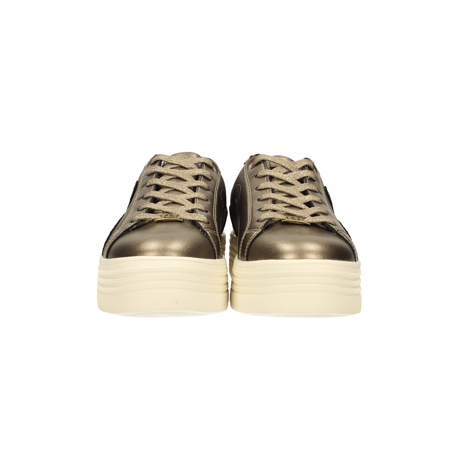 Sneakers con glitter e zeppa alta 4cm