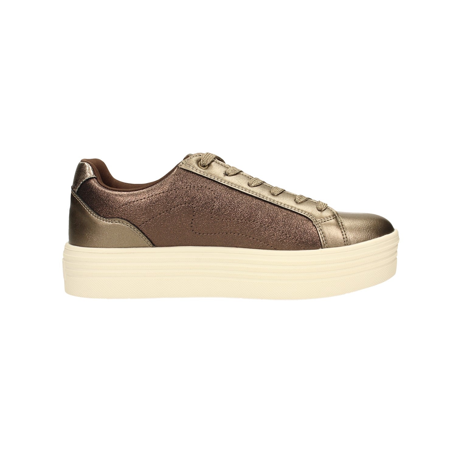 Sneakers con glitter e zeppa alta 4cm