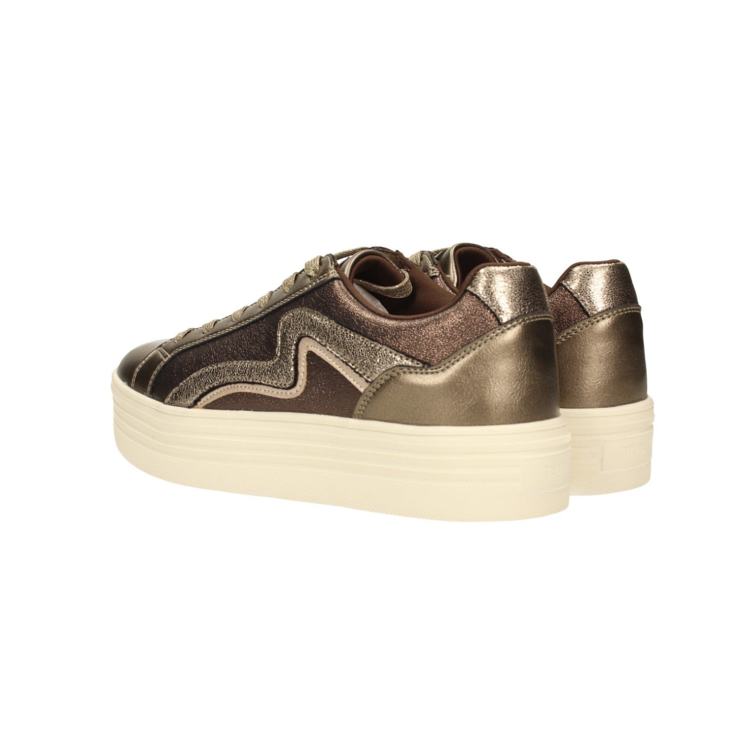 Sneakers con glitter e zeppa alta 4cm