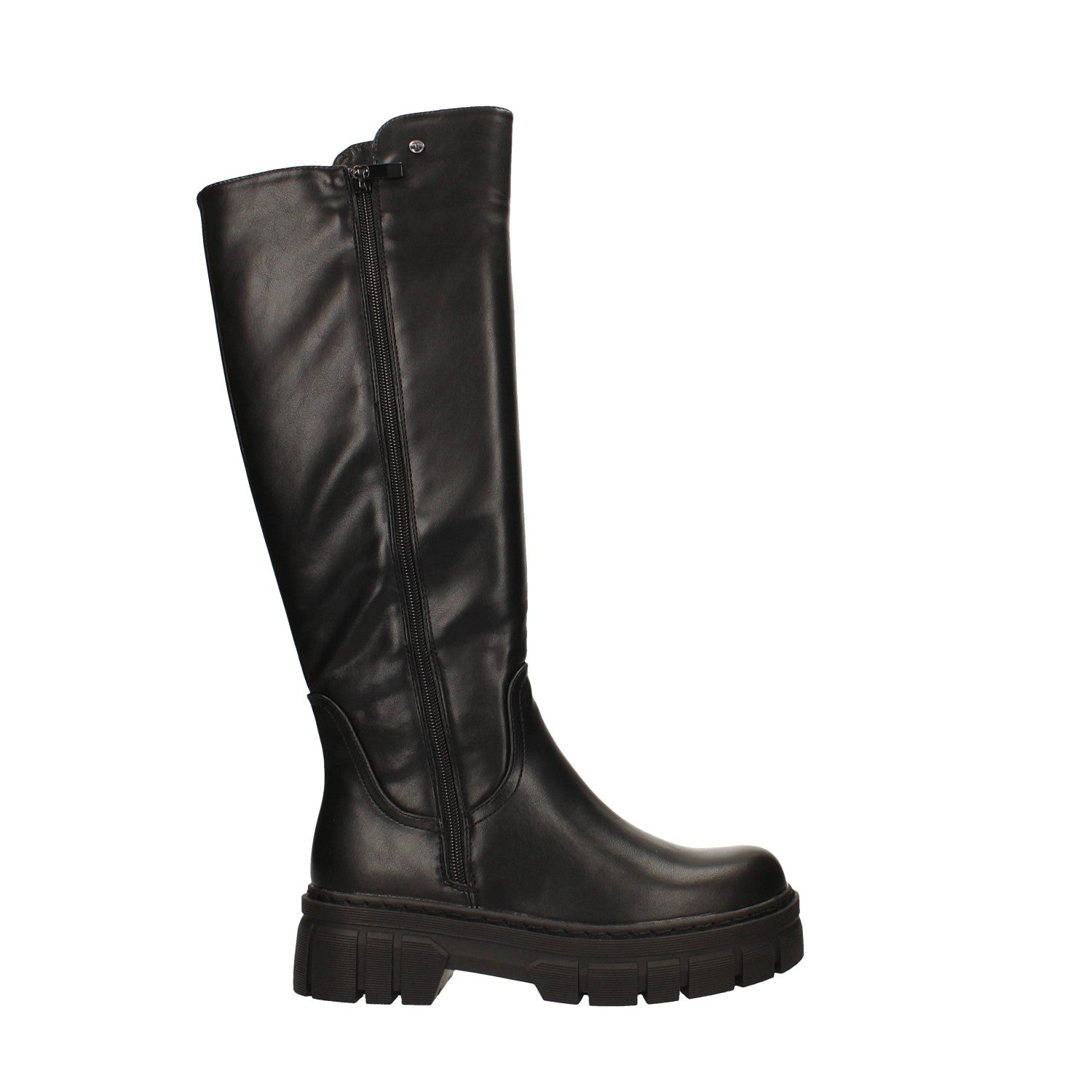 Stivali platform con suola in gomma. Tacco alto 5cm