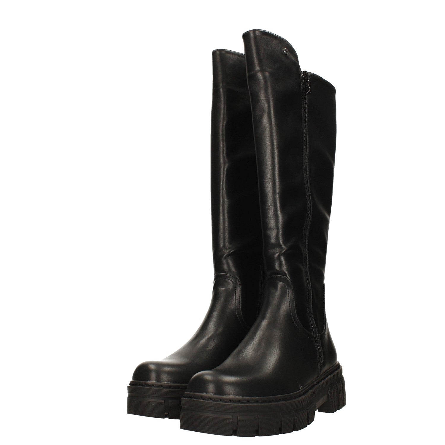 Stivali platform con suola in gomma. Tacco alto 5cm