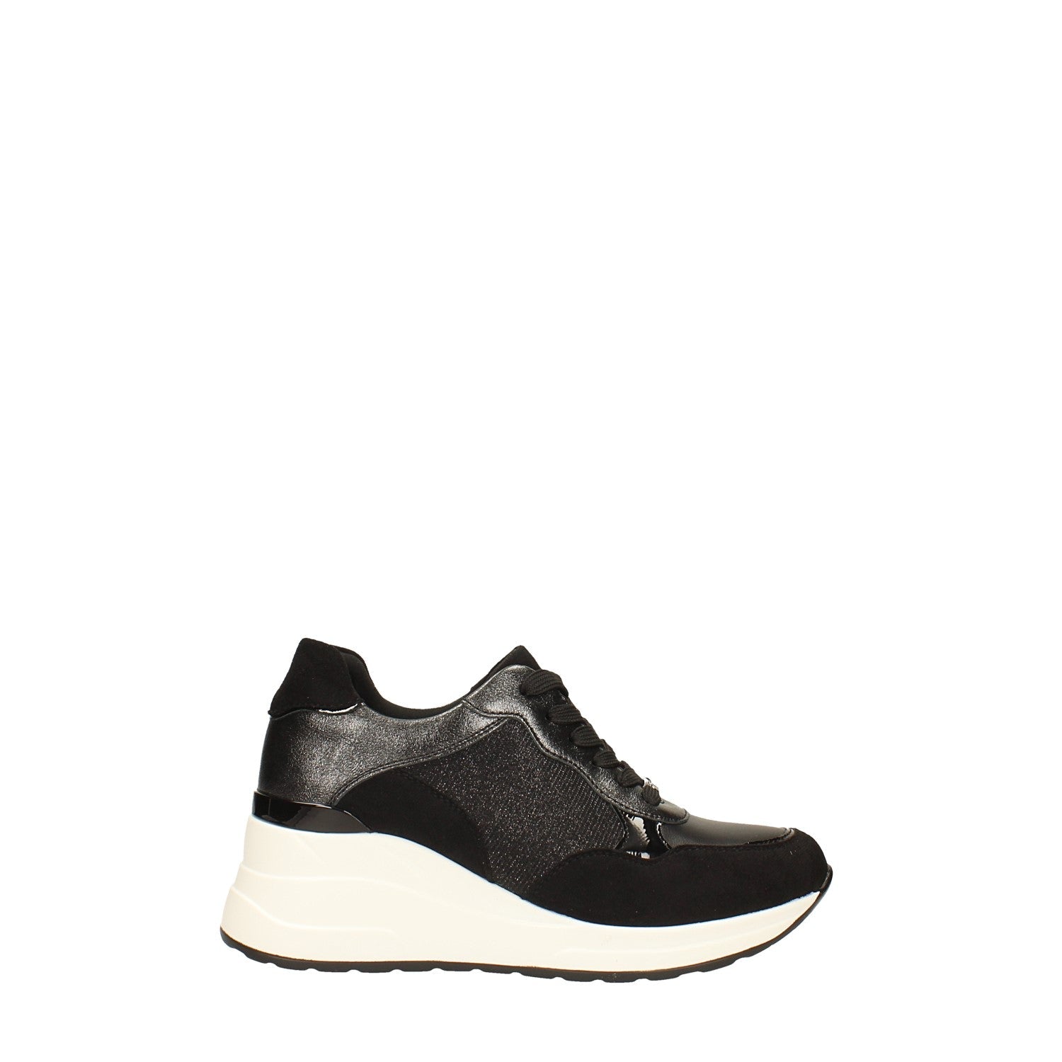 Sneakers in microfibra con tacco alto 6cm