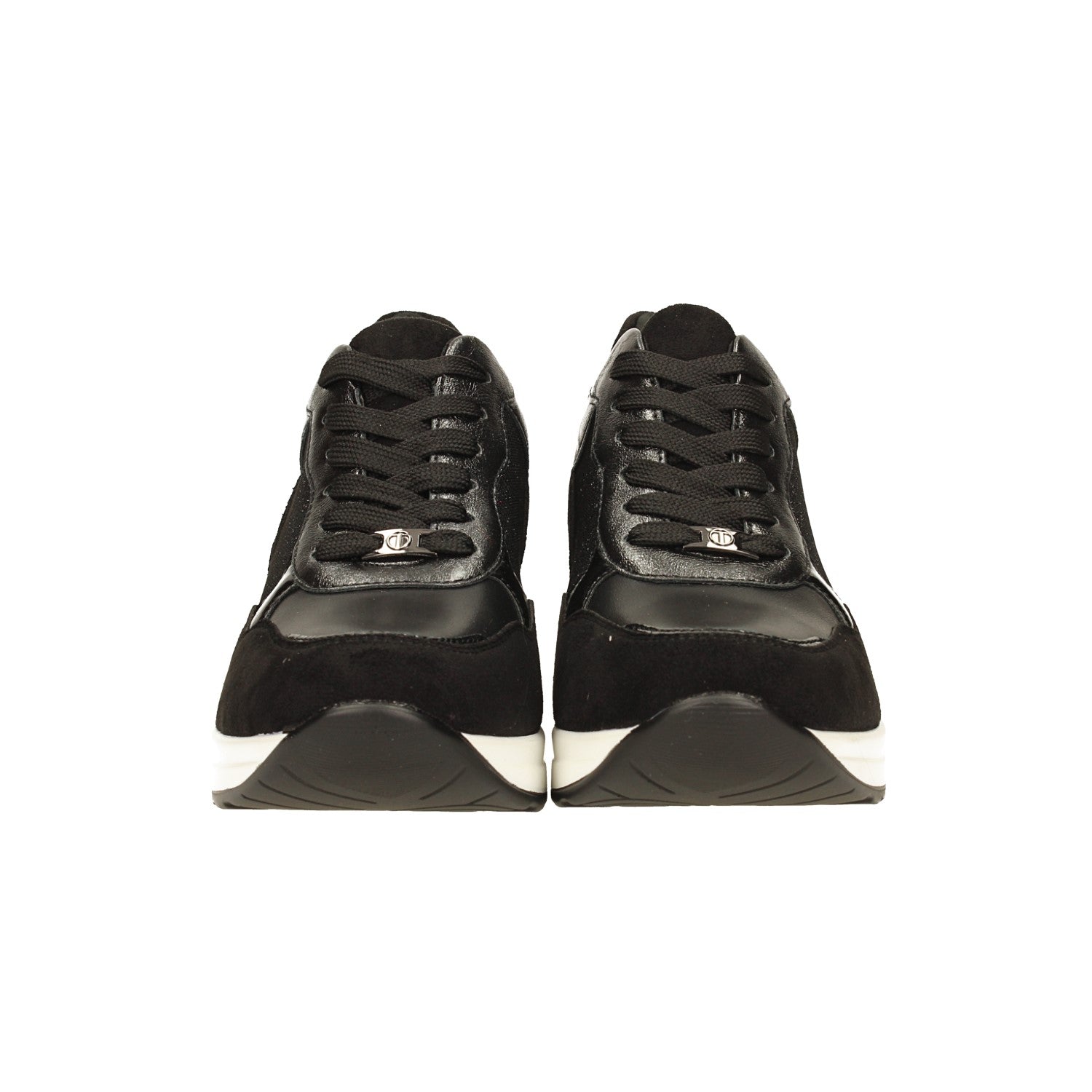 Sneakers in microfibra con tacco alto 6cm
