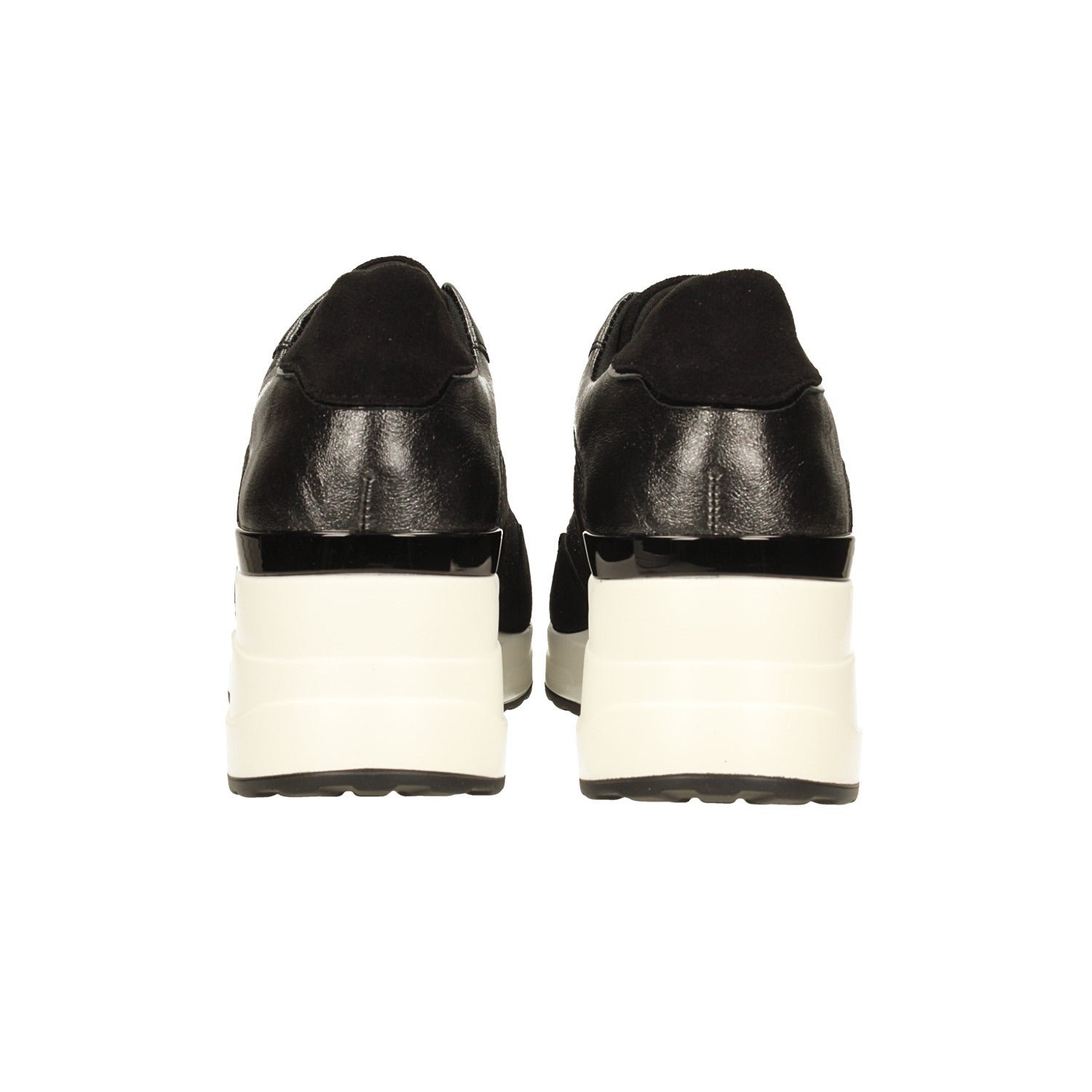 Sneakers in microfibra con tacco alto 6cm