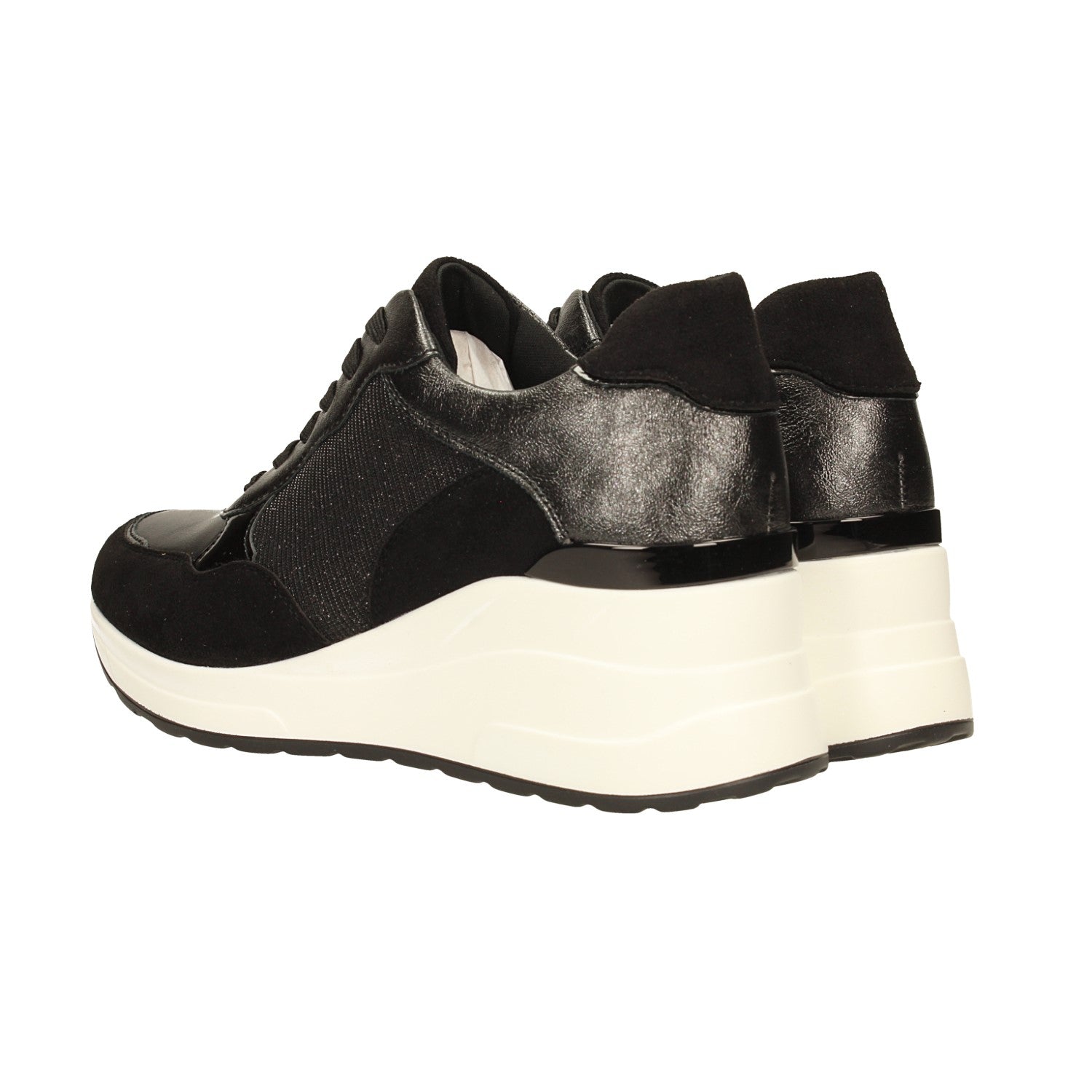 Sneakers in microfibra con tacco alto 6cm