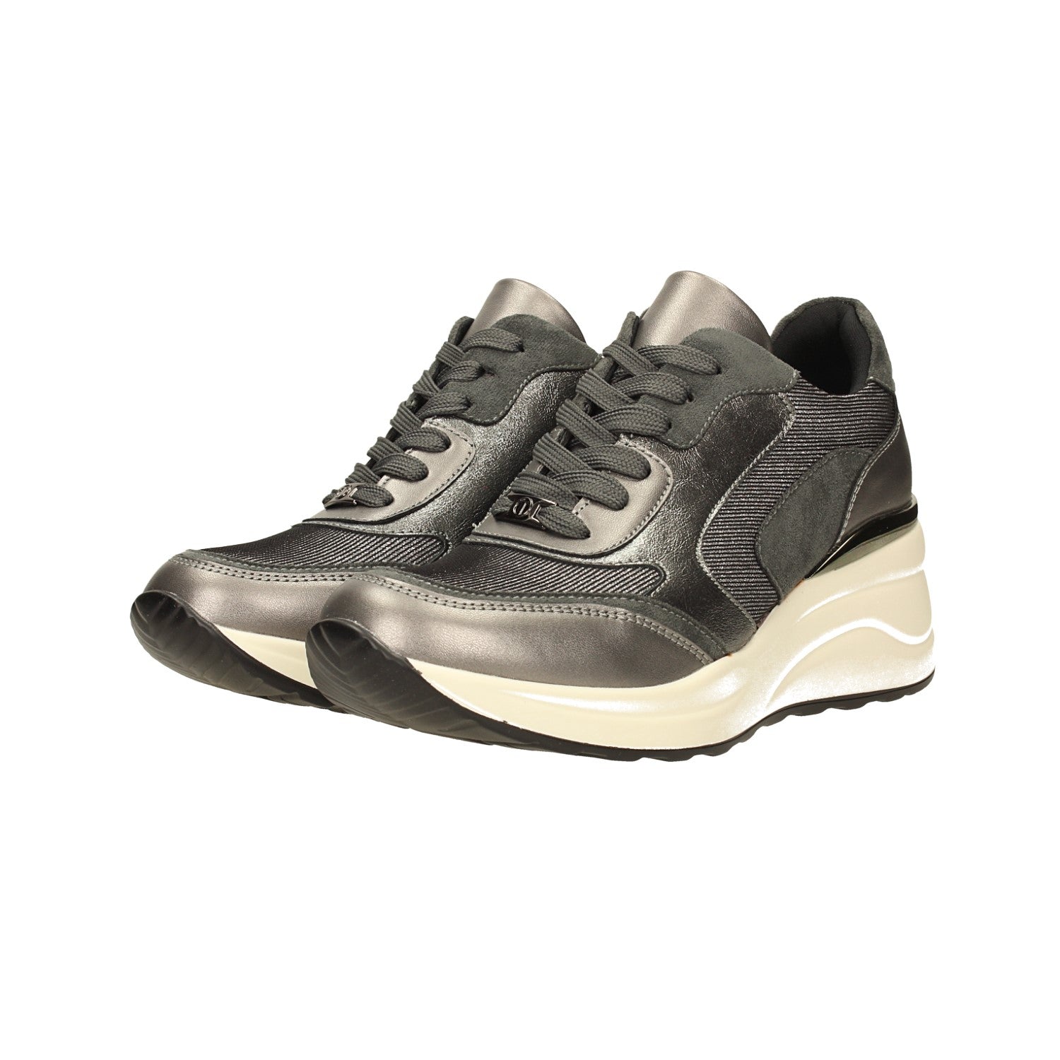 Sneakers con tessuto brillantinato