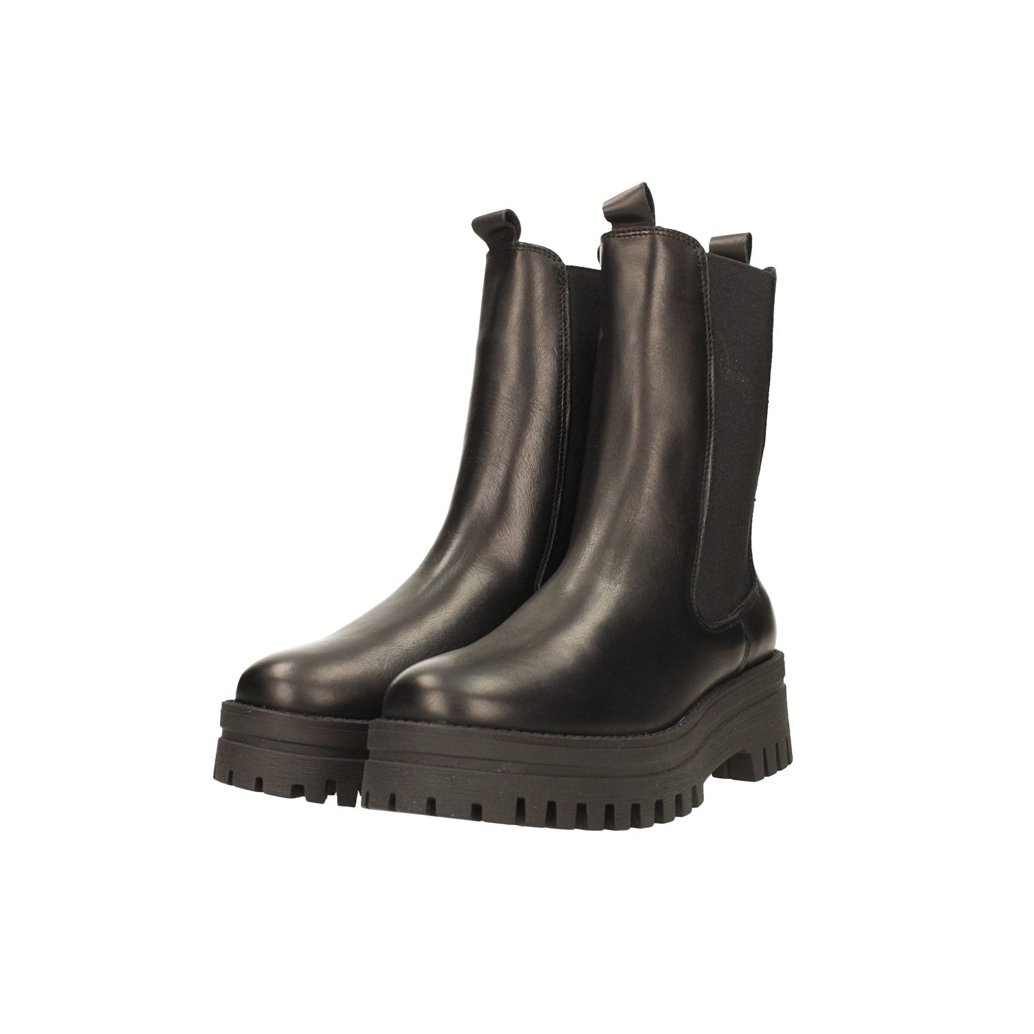 Stivaletti in vera pelle con suola dentellata. Tacco alto 4.5cm