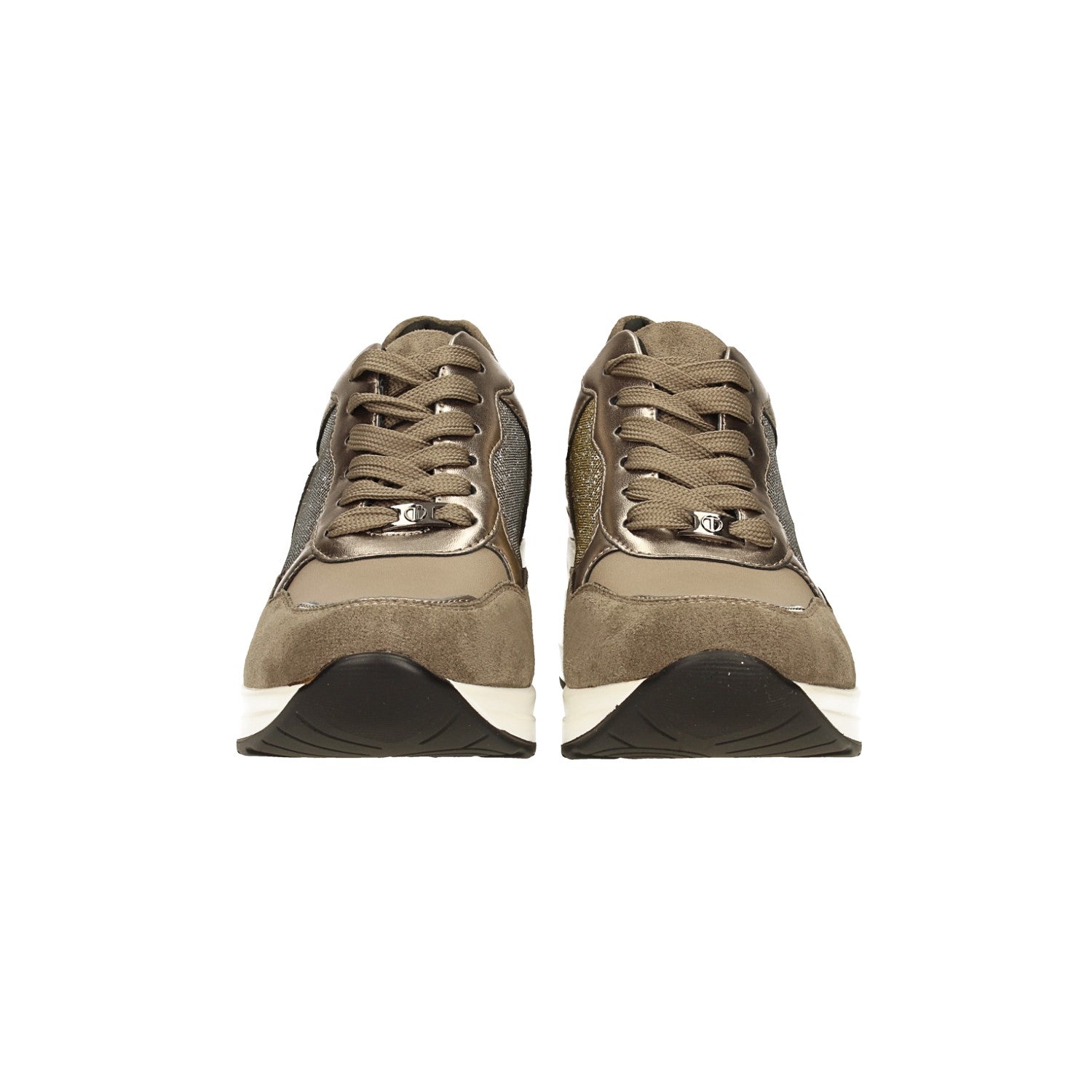 Sneakers in microfibra con tacco alto 6cm