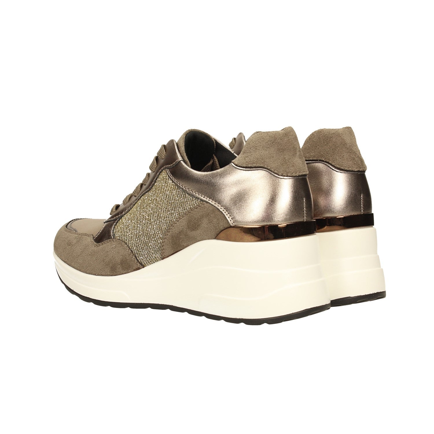 Sneakers in microfibra con tacco alto 6cm