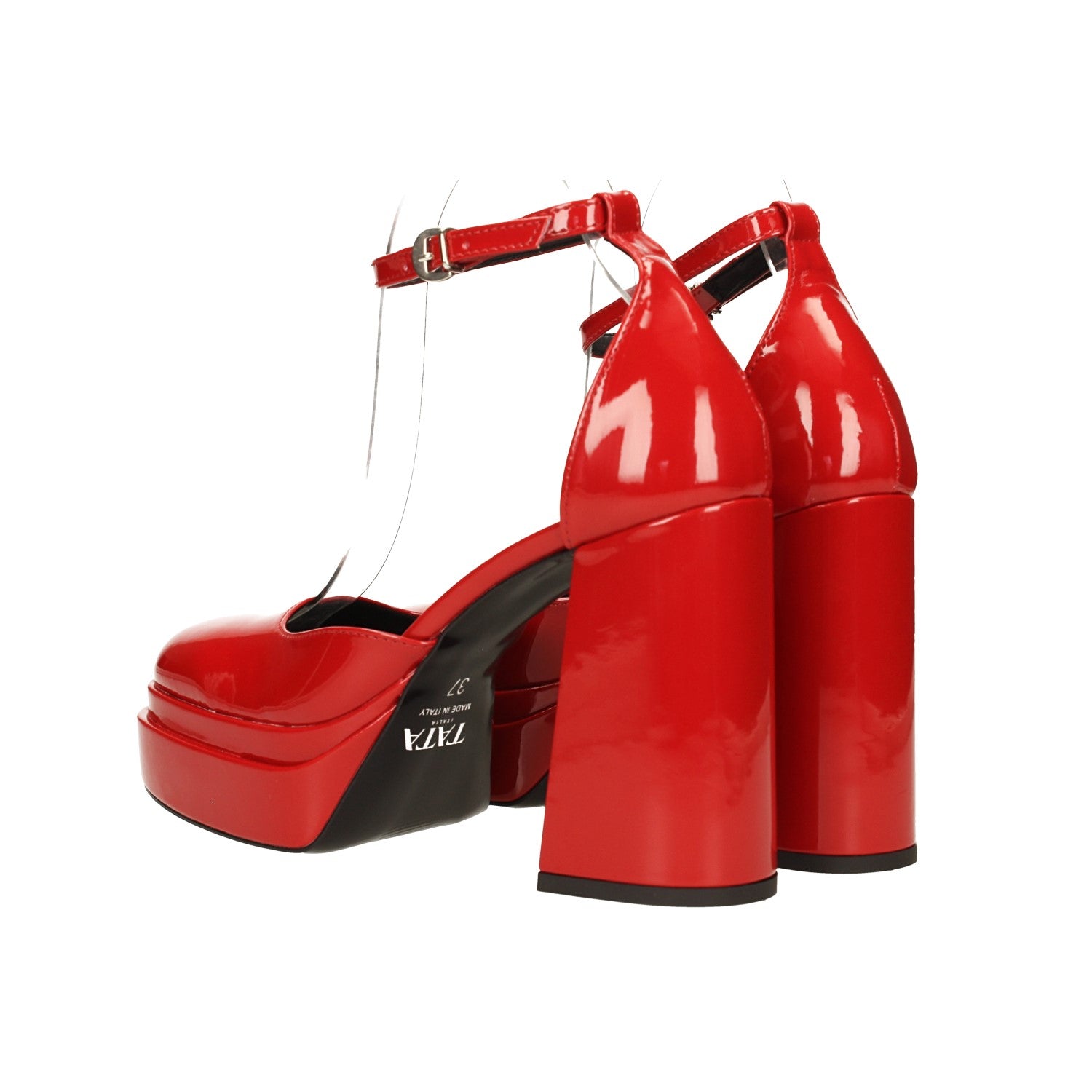 Décolleté in vernice con doppio plateau. Made in Italy. Tacco alto 11cm
