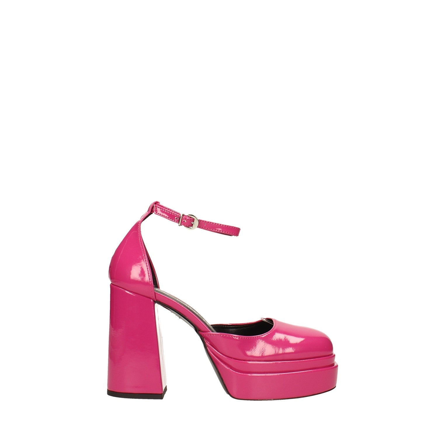 Décolleté in vernice con doppio plateau. Made in Italy. Tacco alto 11cm