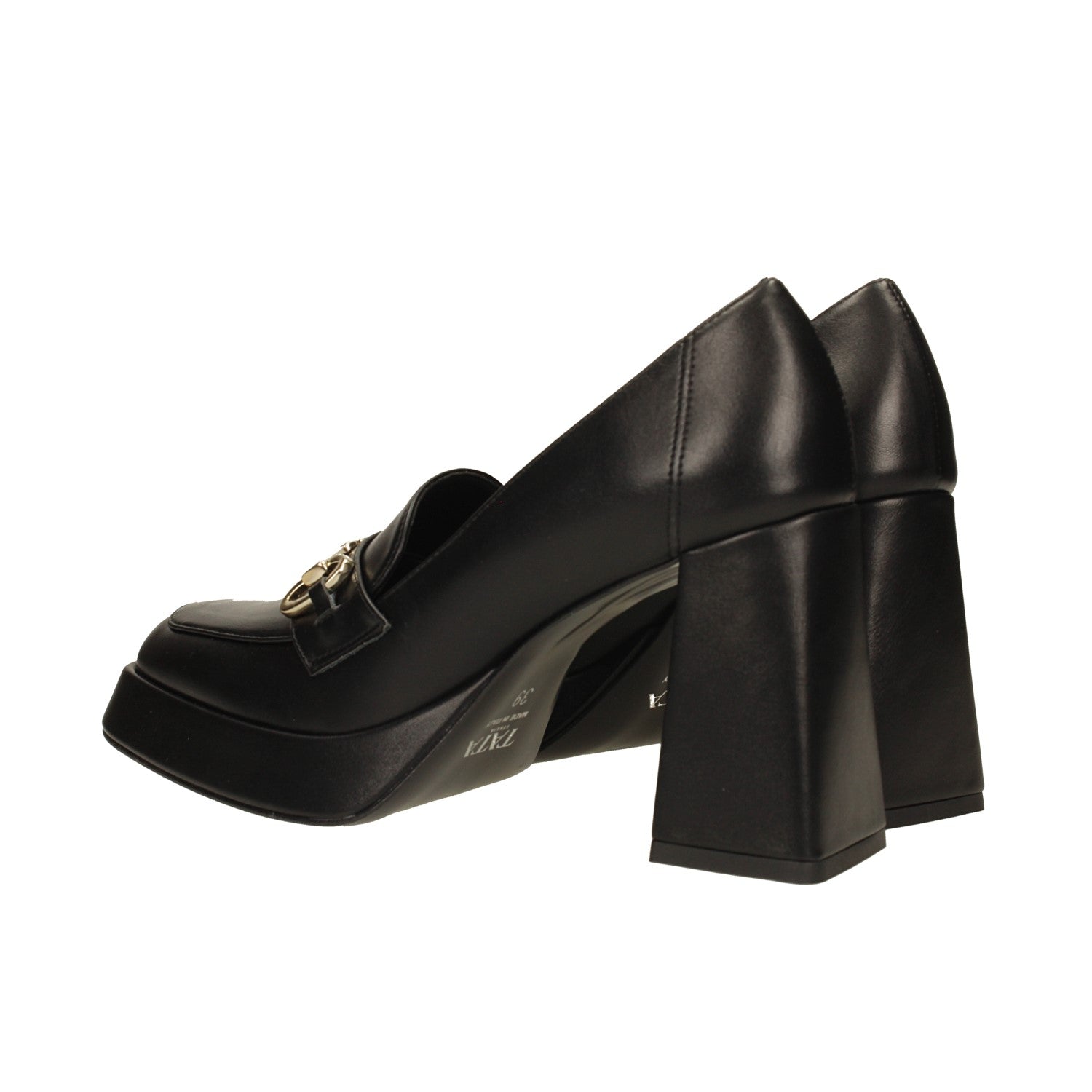 Pumps mocassino con morsetto. Made in Italy. Tacco alto 9cm