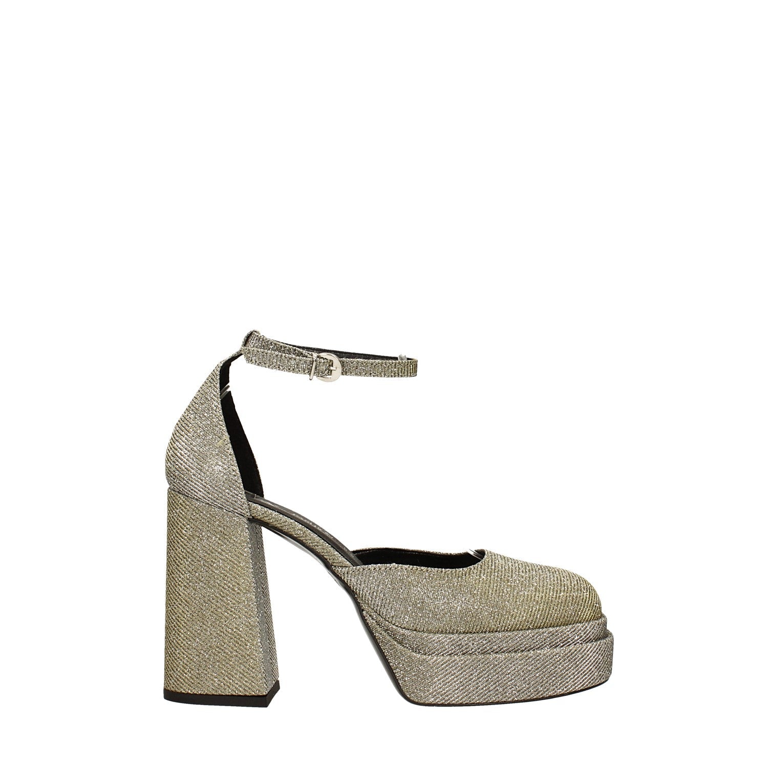 Décolleté glitterate con doppio plateau. Made in Italy. Tacco alto 11cm