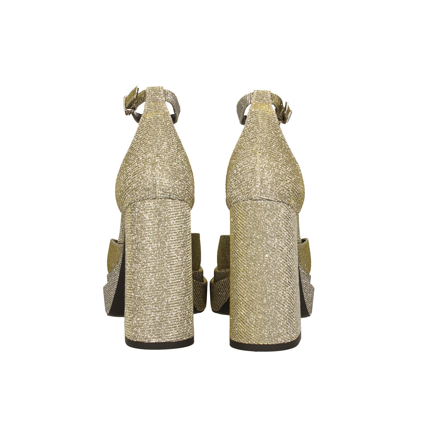 Décolleté glitterate con doppio plateau. Made in Italy. Tacco alto 11cm
