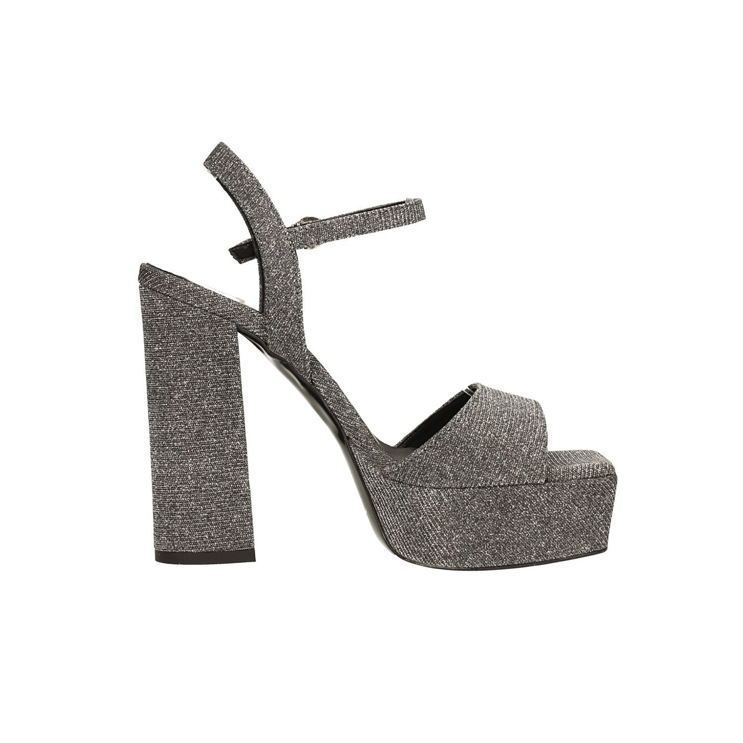 Sandali con plateau glitterati. Made in Italy. Tacco alto 13cm