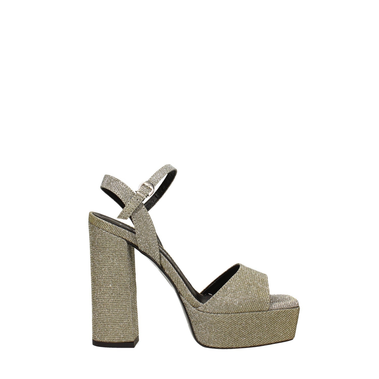 Sandali con plateau glitterati. Made in Italy. Tacco alto 13cm