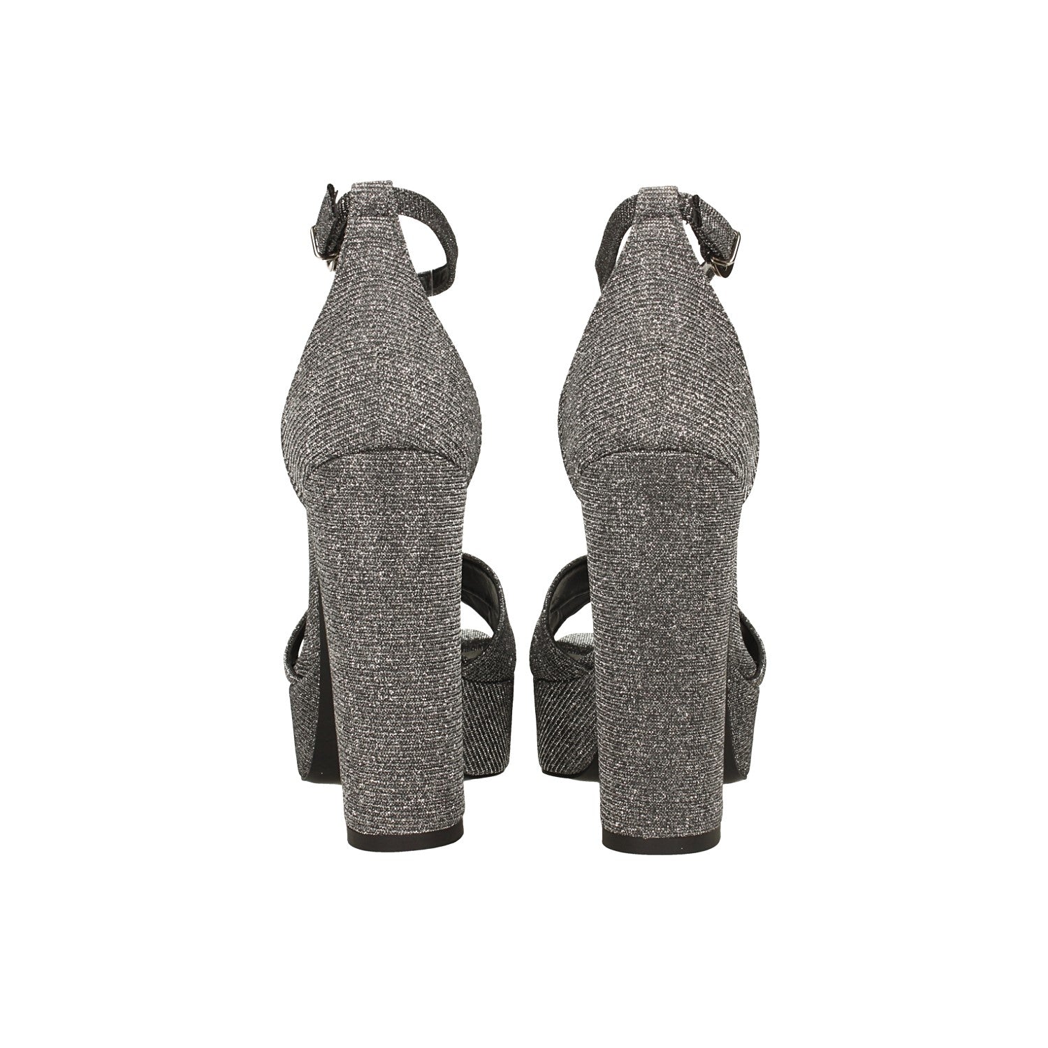 Sandali glitterati con plateau. Made in Italy. Tacco alto 12cm