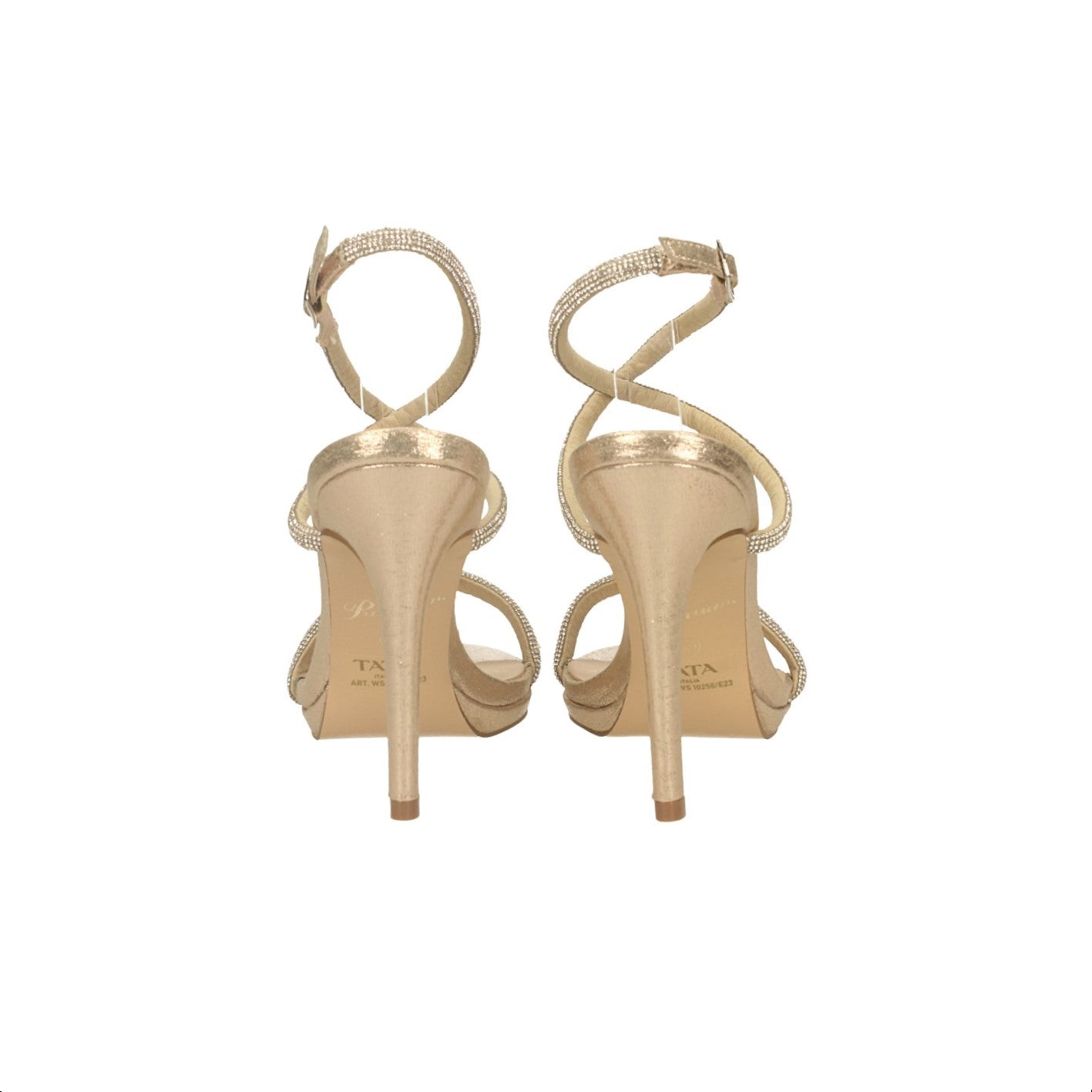 Sandali con strass luccicanti. Tacco alto 11cm