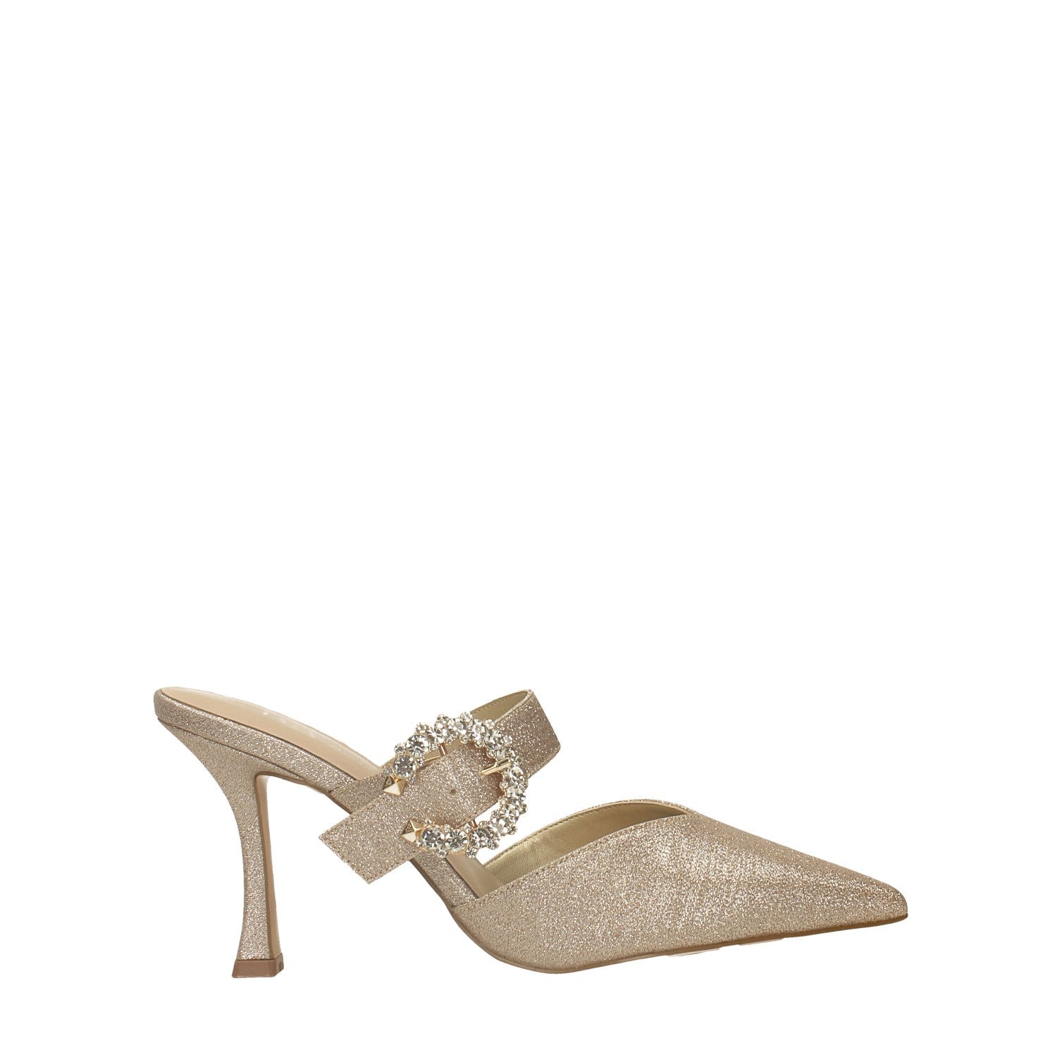 Décolleté con strass. Tacco alto 6 cm