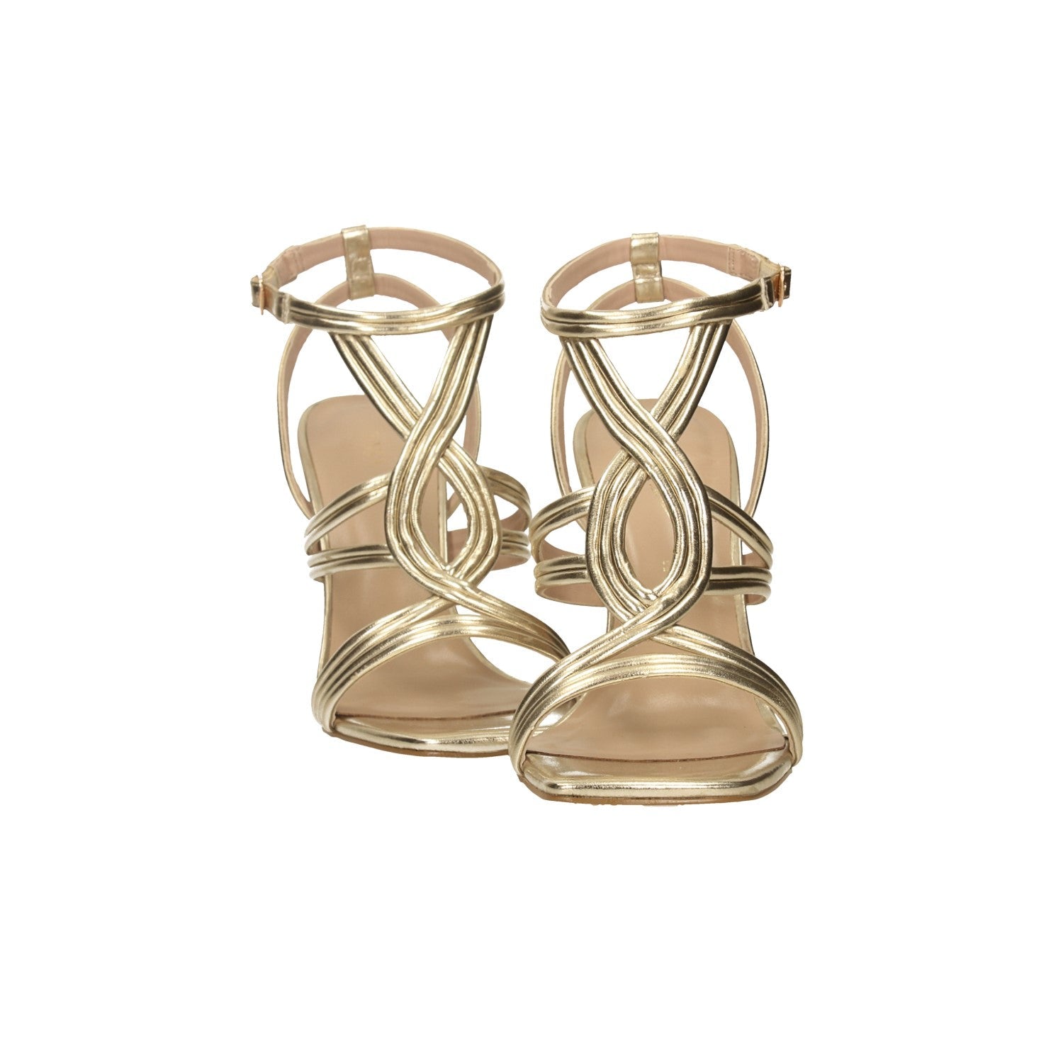 Sandali strappy intrecciati. Tacco alto 10cm