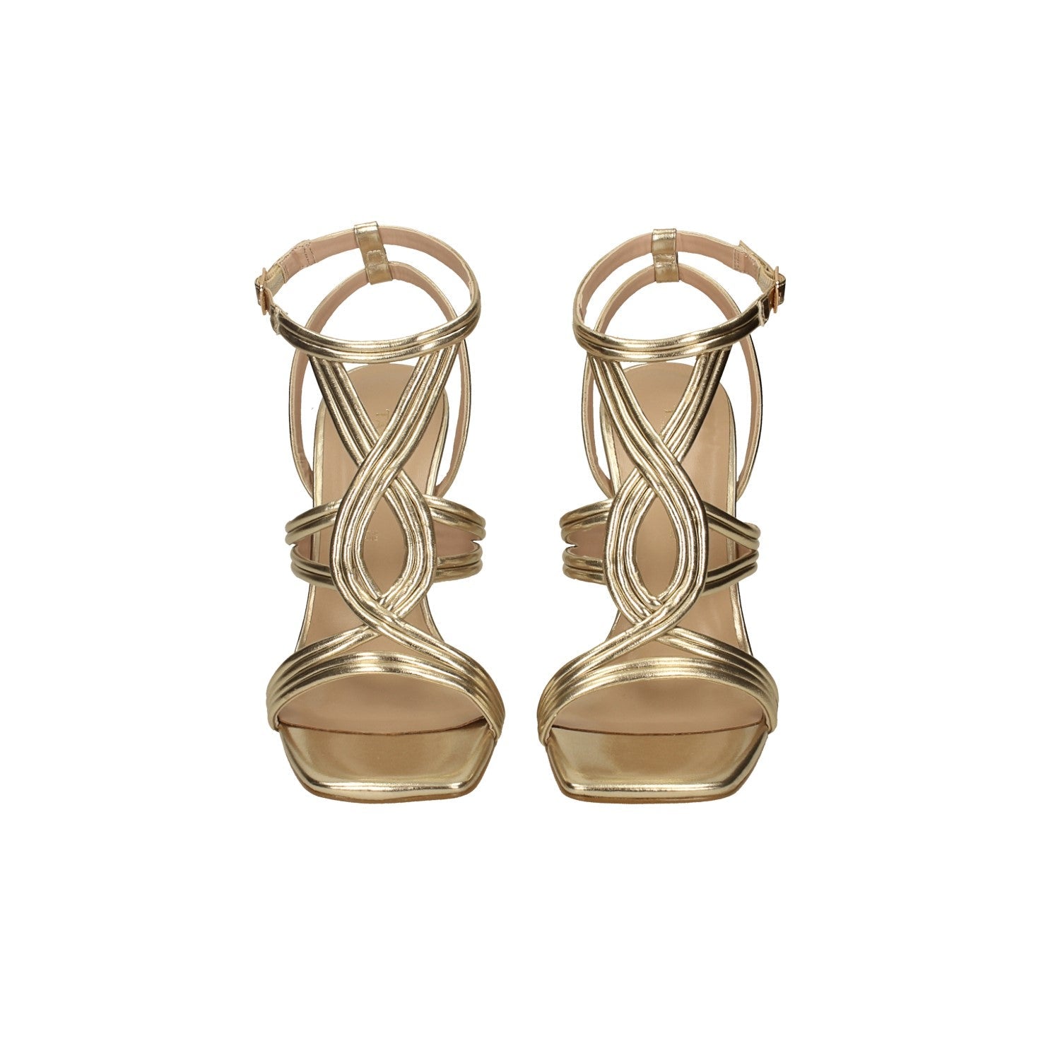Sandali strappy intrecciati. Tacco alto 10cm