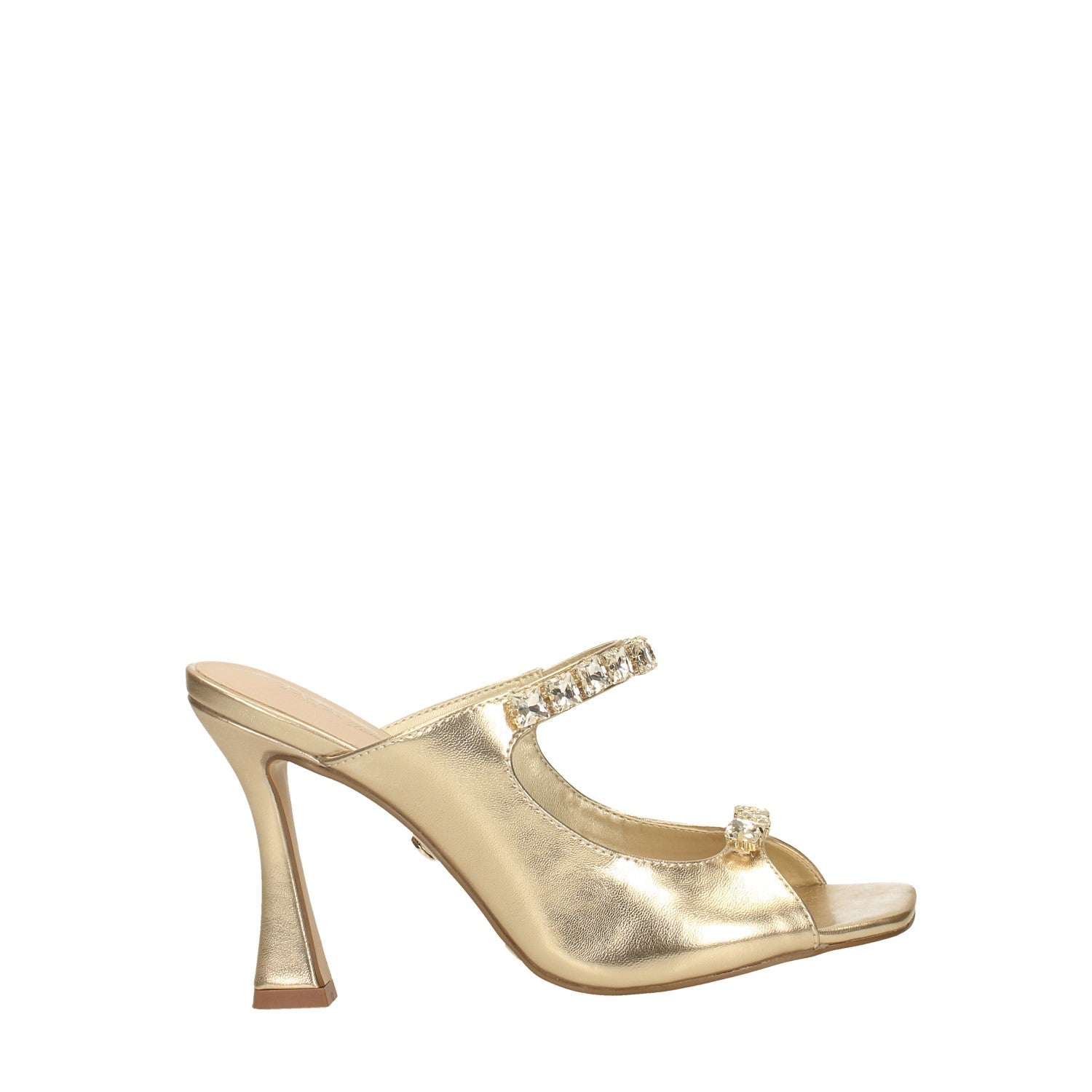 Mules in tessuto con pietre. Tacco alto 10cm