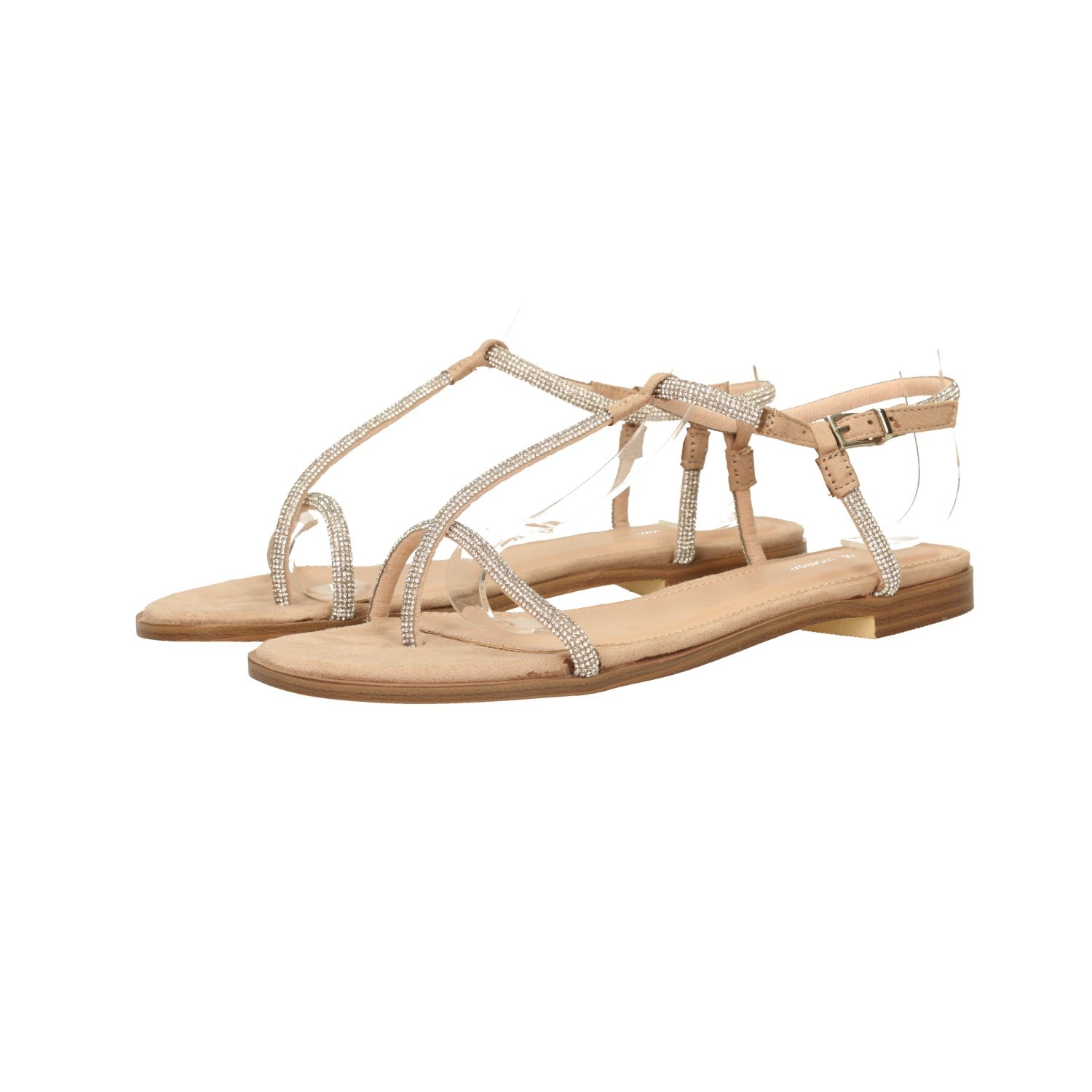 Sandali flat con strass