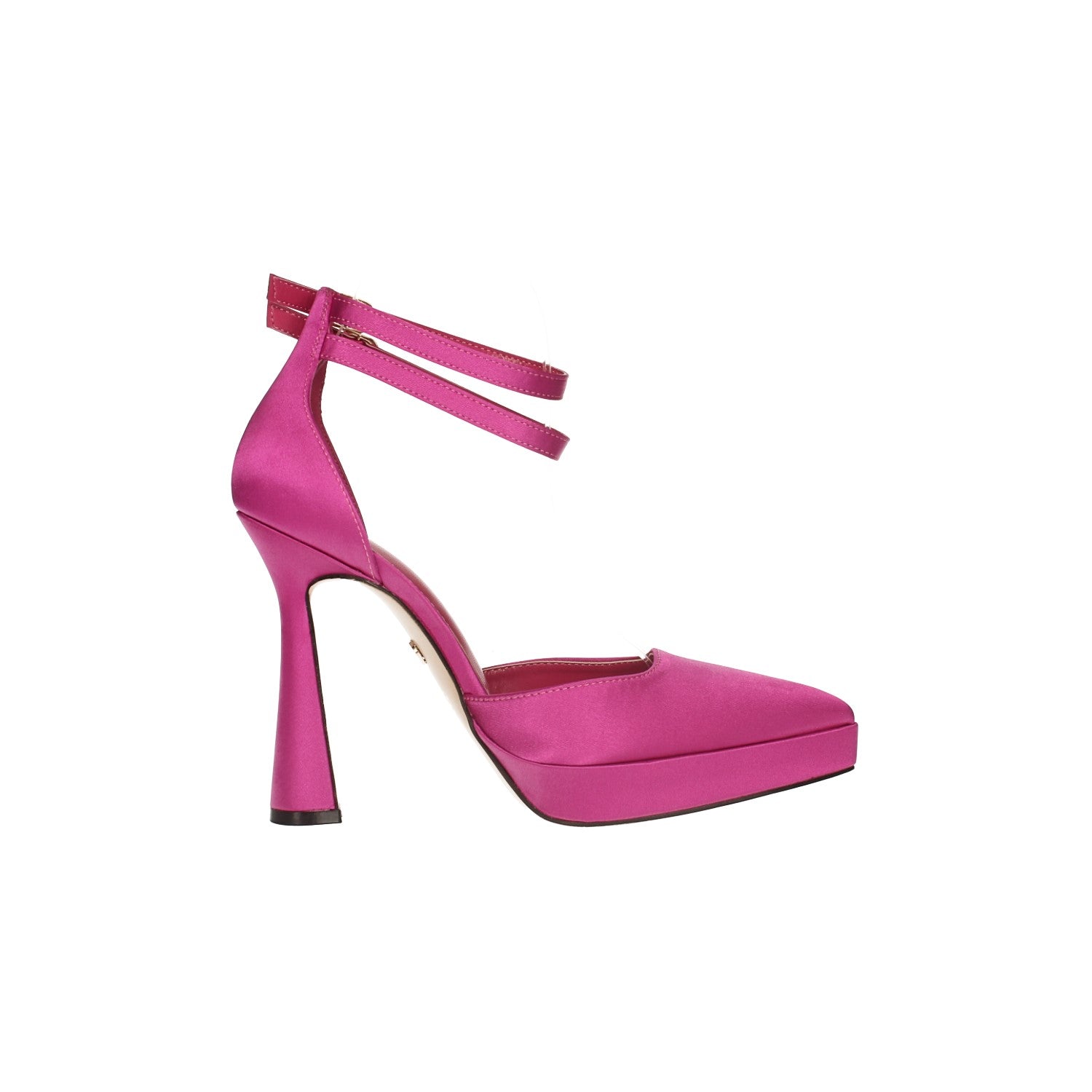 Décolleté fucsia con doppio cinturino. Tacco alto 12cm