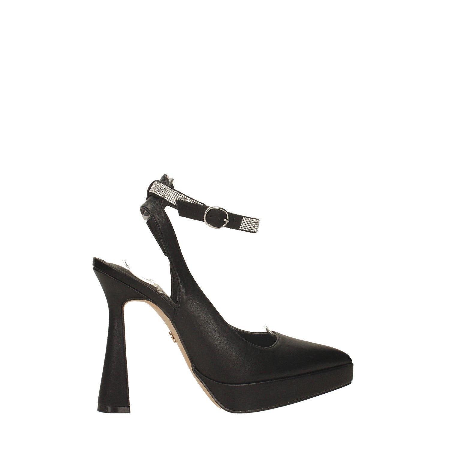 Décolleté con strass. Tacco alto 12cm