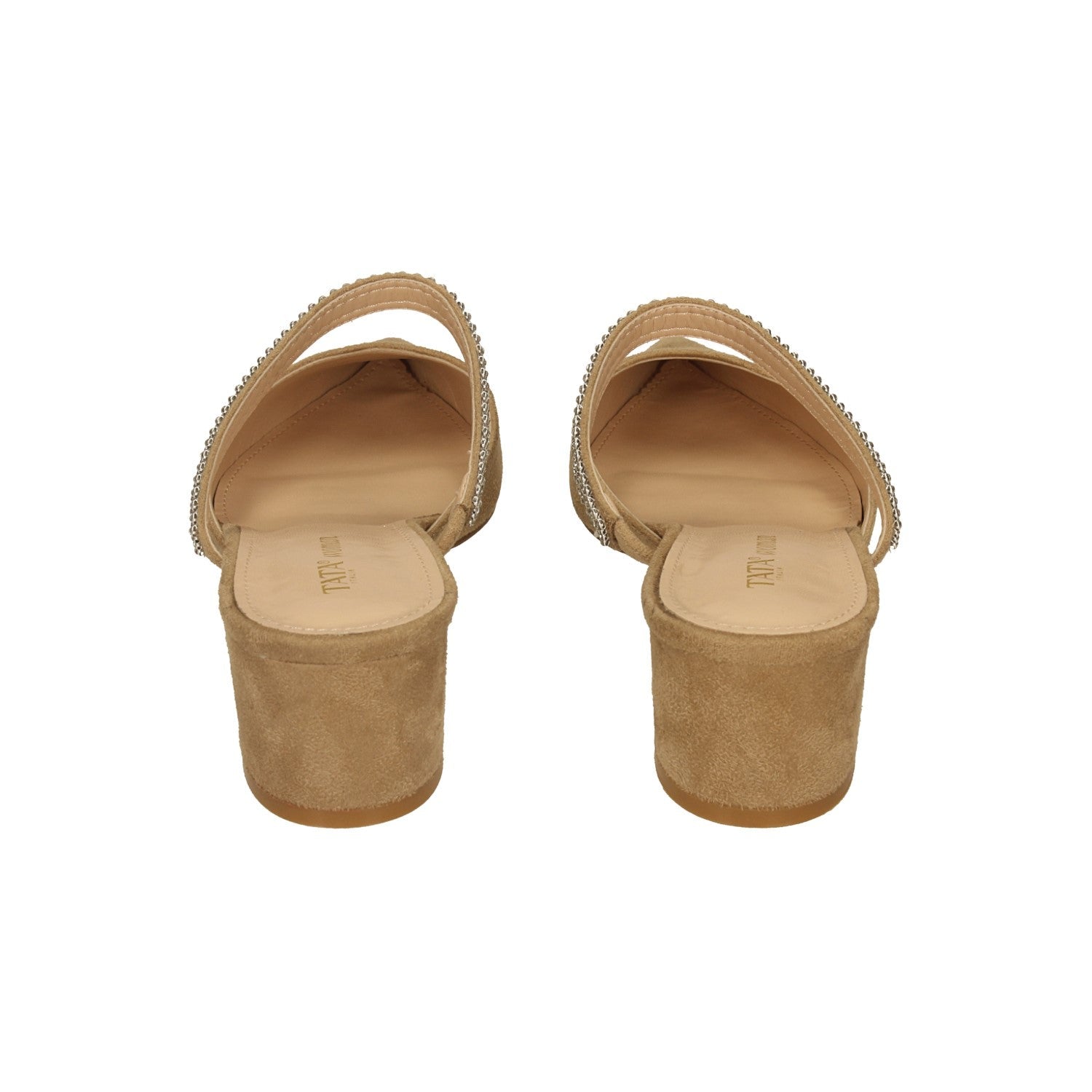 Sabot con cinturino in microstrass. Tacco alto 5cm