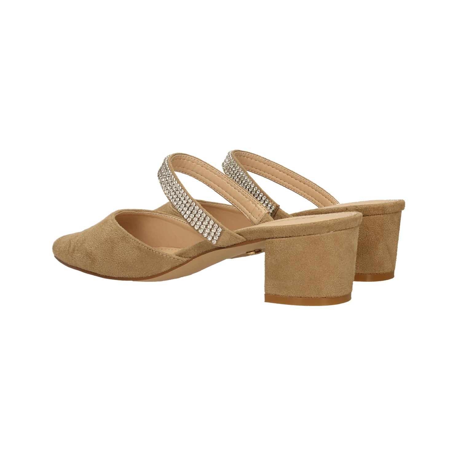 Sabot con cinturino in microstrass. Tacco alto 5cm
