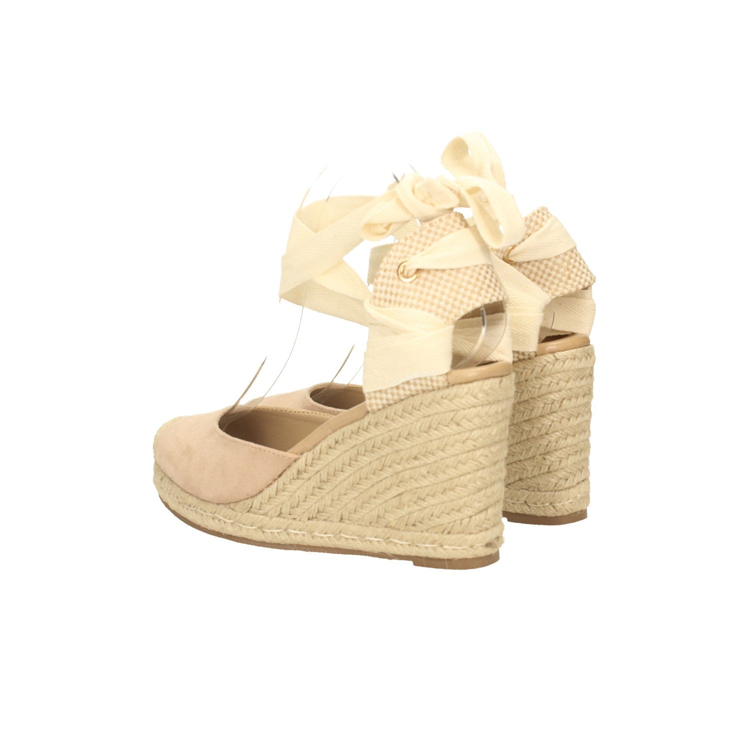 Sandali con zeppa in tela. Tacco alto 9cm