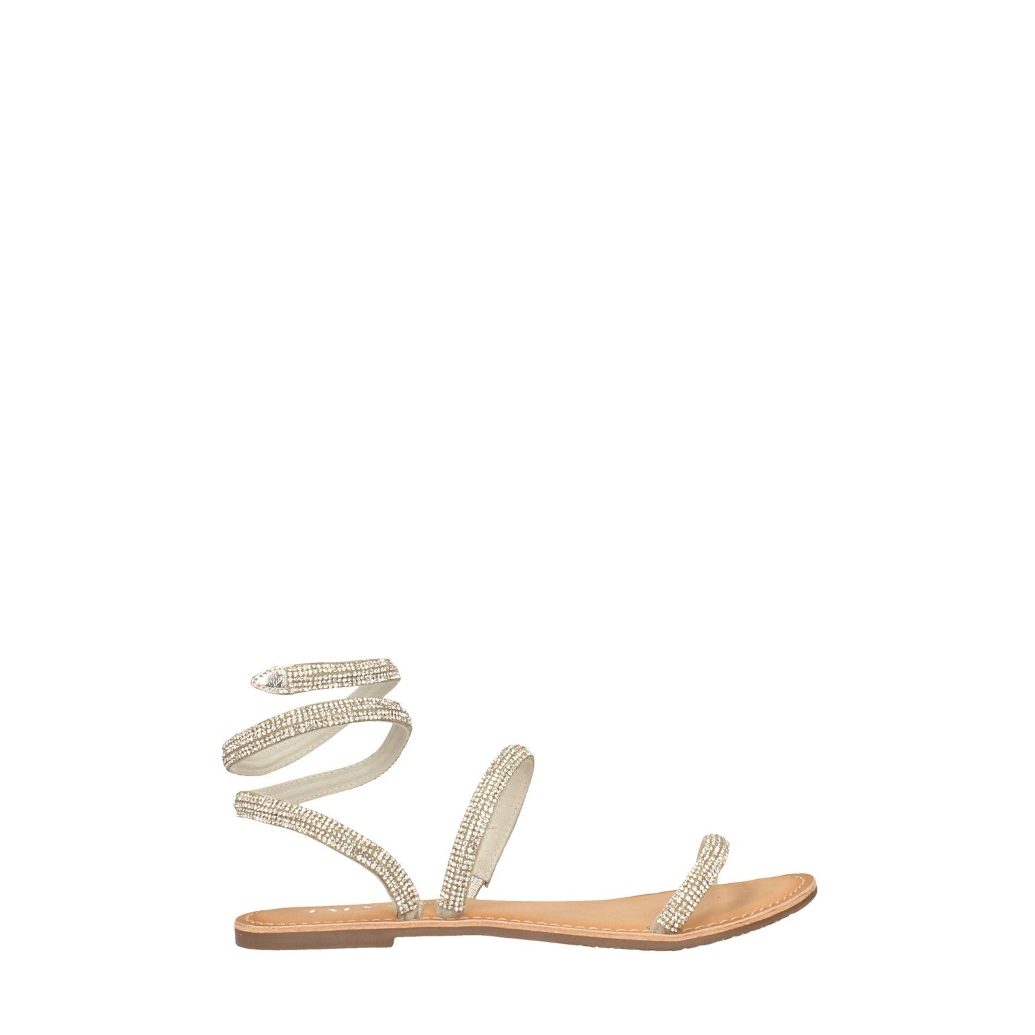 Sandali alla schiava con strass. in vera pelle