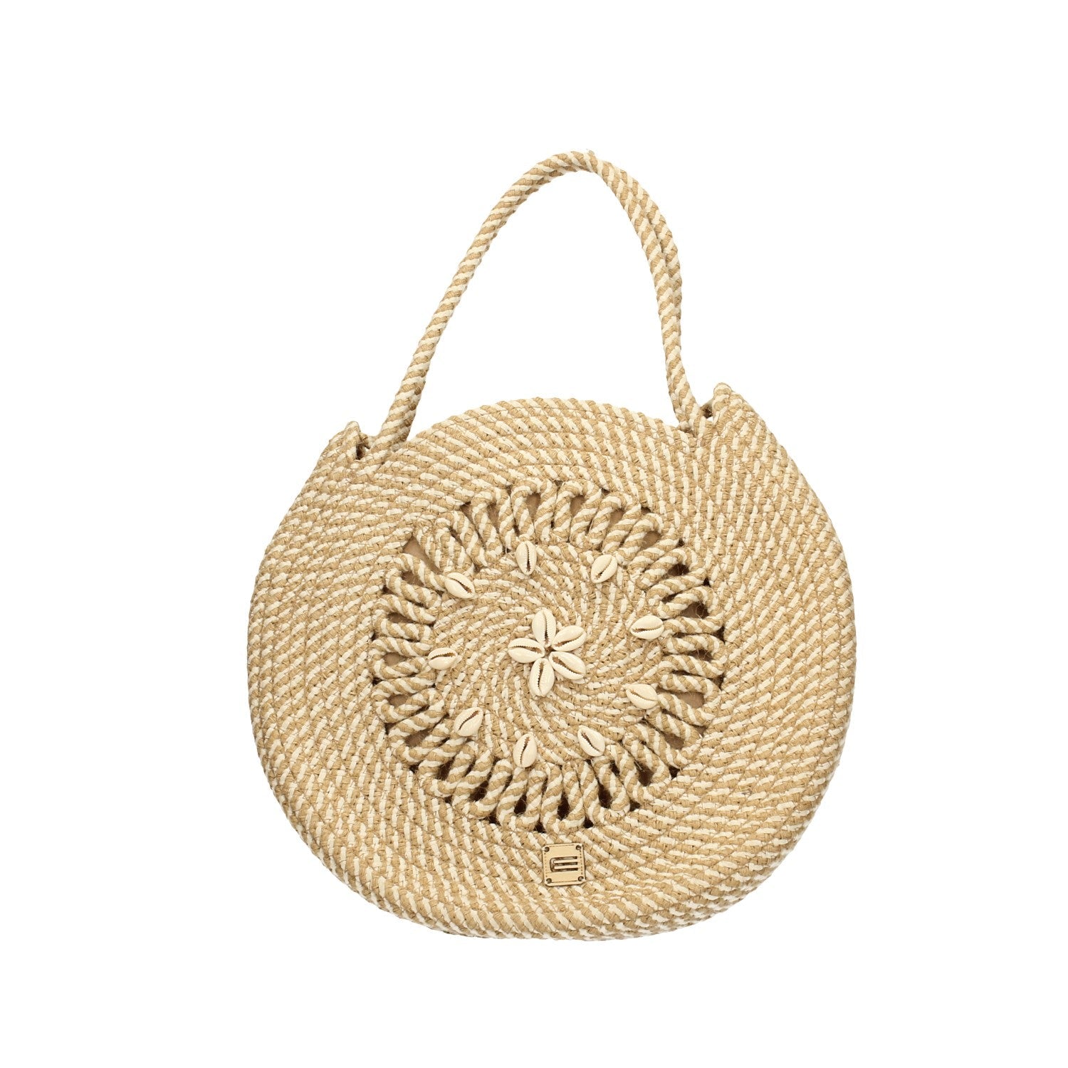 Borsa circle in corda con conchiglie