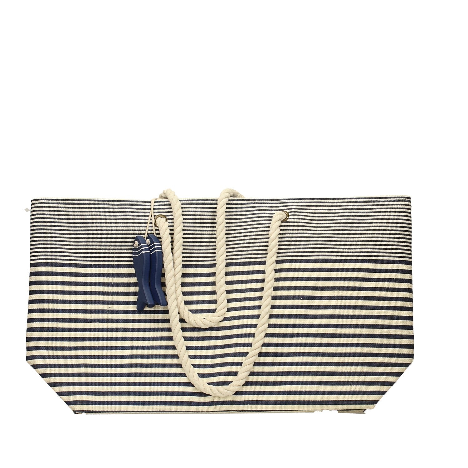 Borsa in tessuto con manici in corda