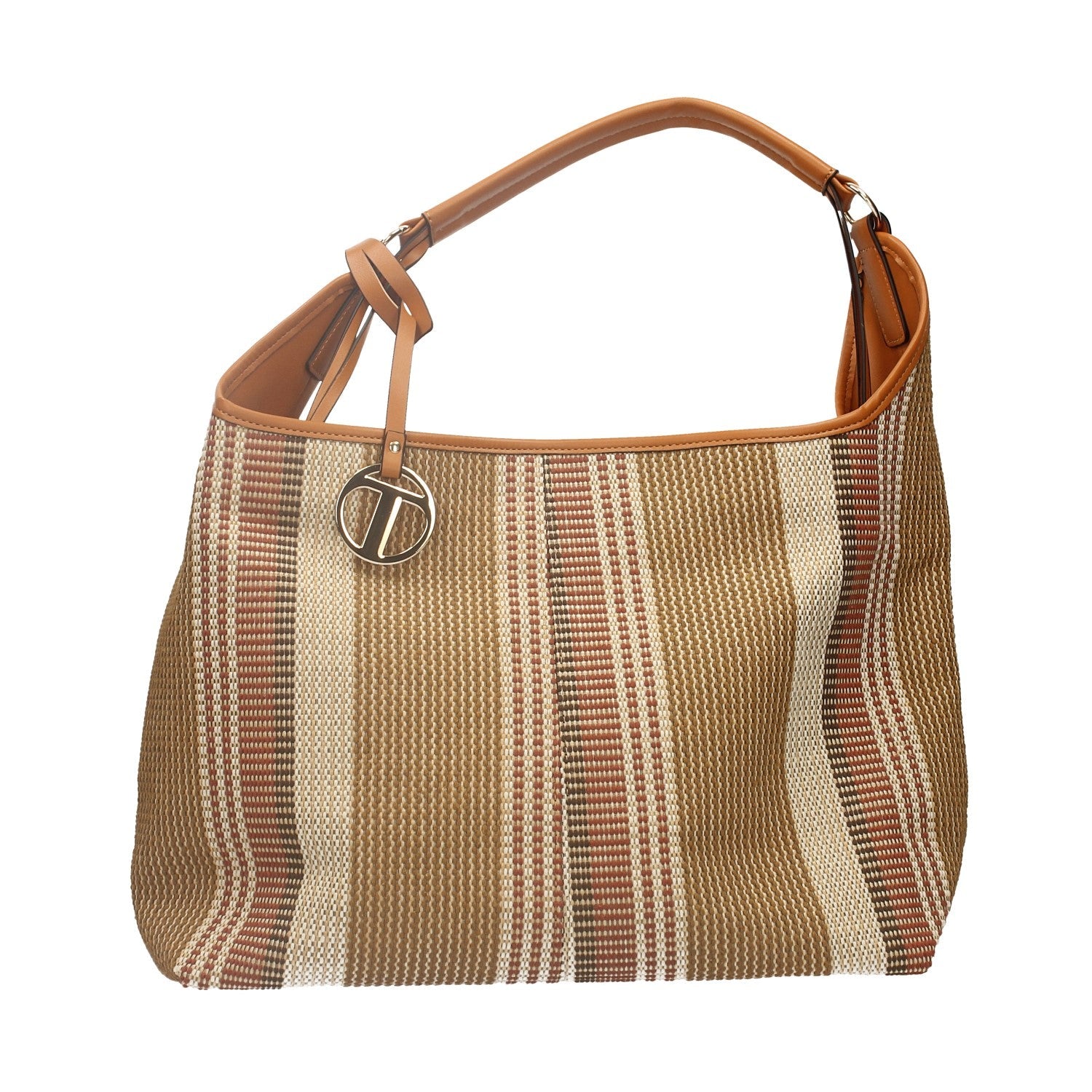 Hobo Bag con ricamo a righe