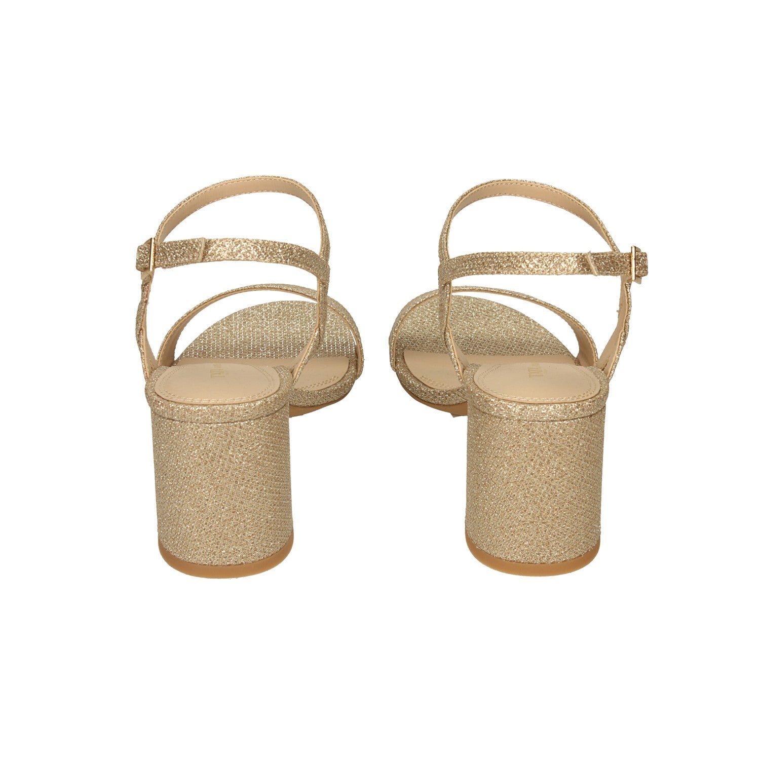 Sandali in tessuto glitterato. Tacco alto 7cm