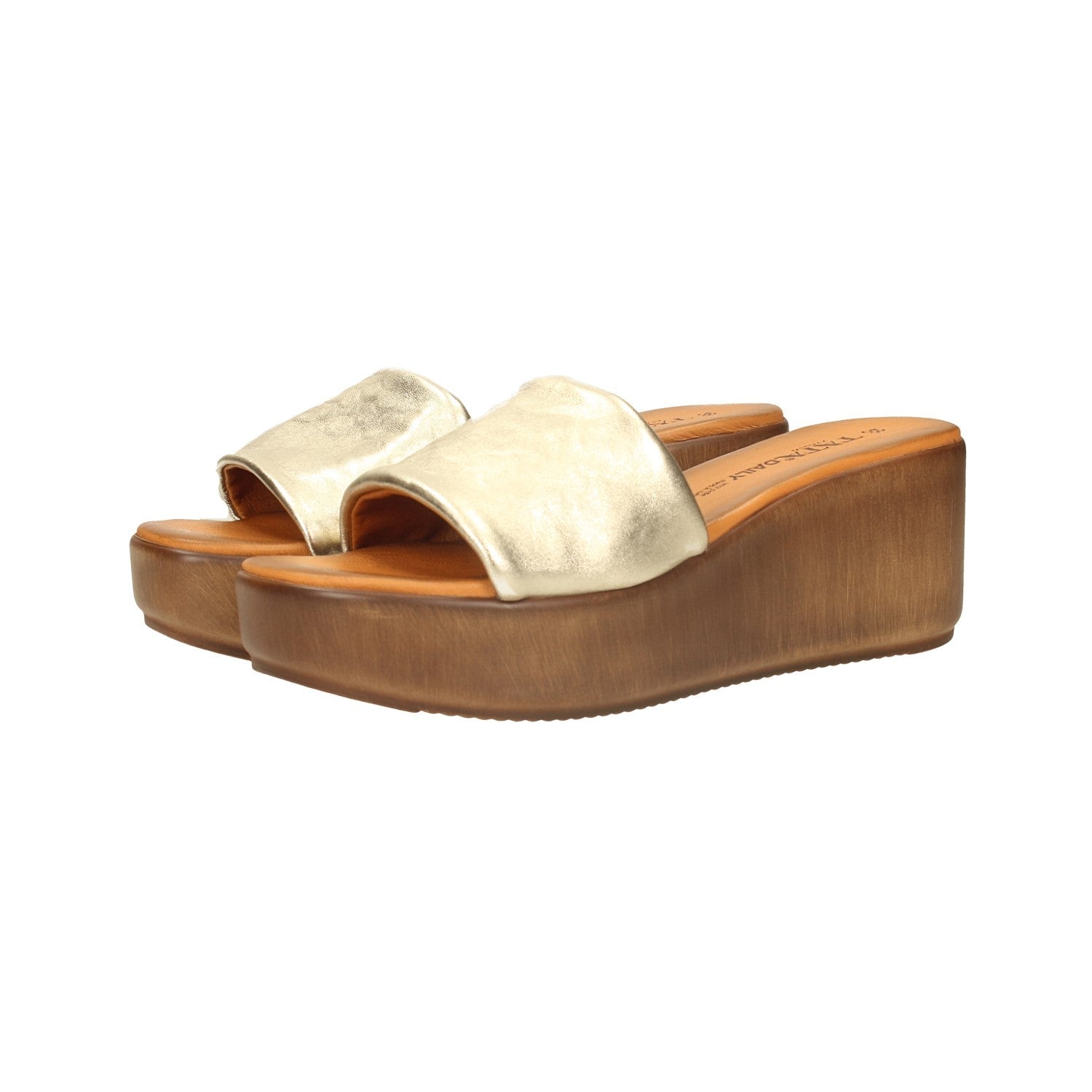 Sandali con zeppa. Made in Italy. Tacco alto 6cm